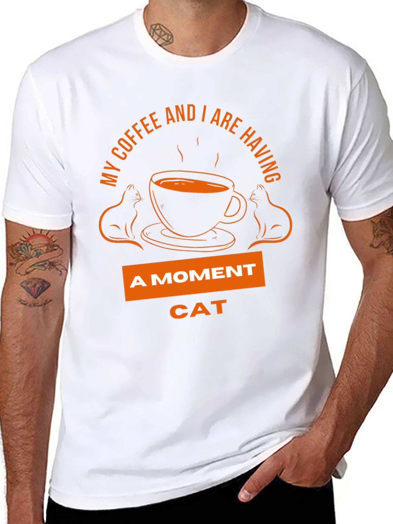 Coffee & Cat Lover T-Shirt - A Moment Cat