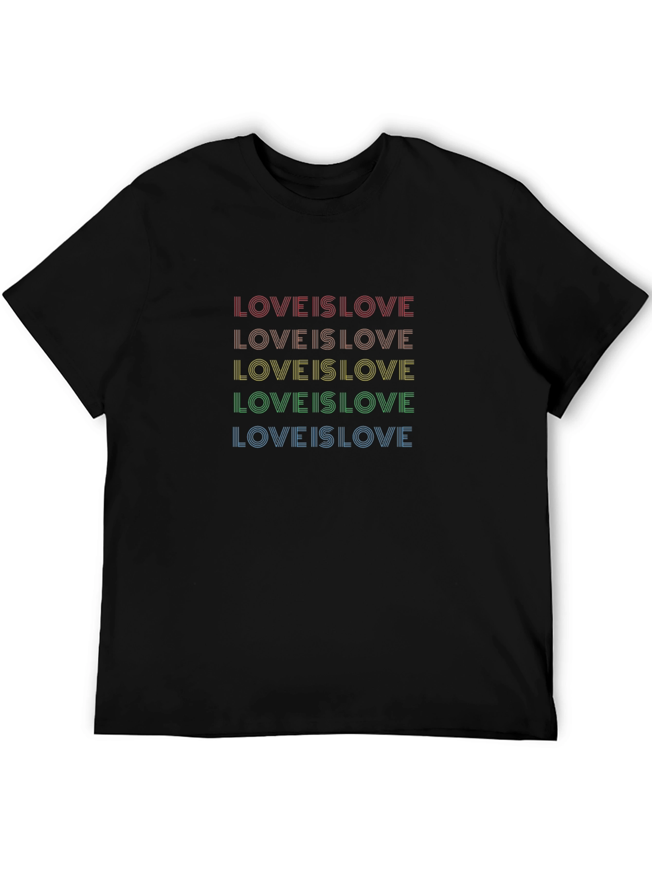 Love is Love Pride T-Shirt - Rainbow Text Tee