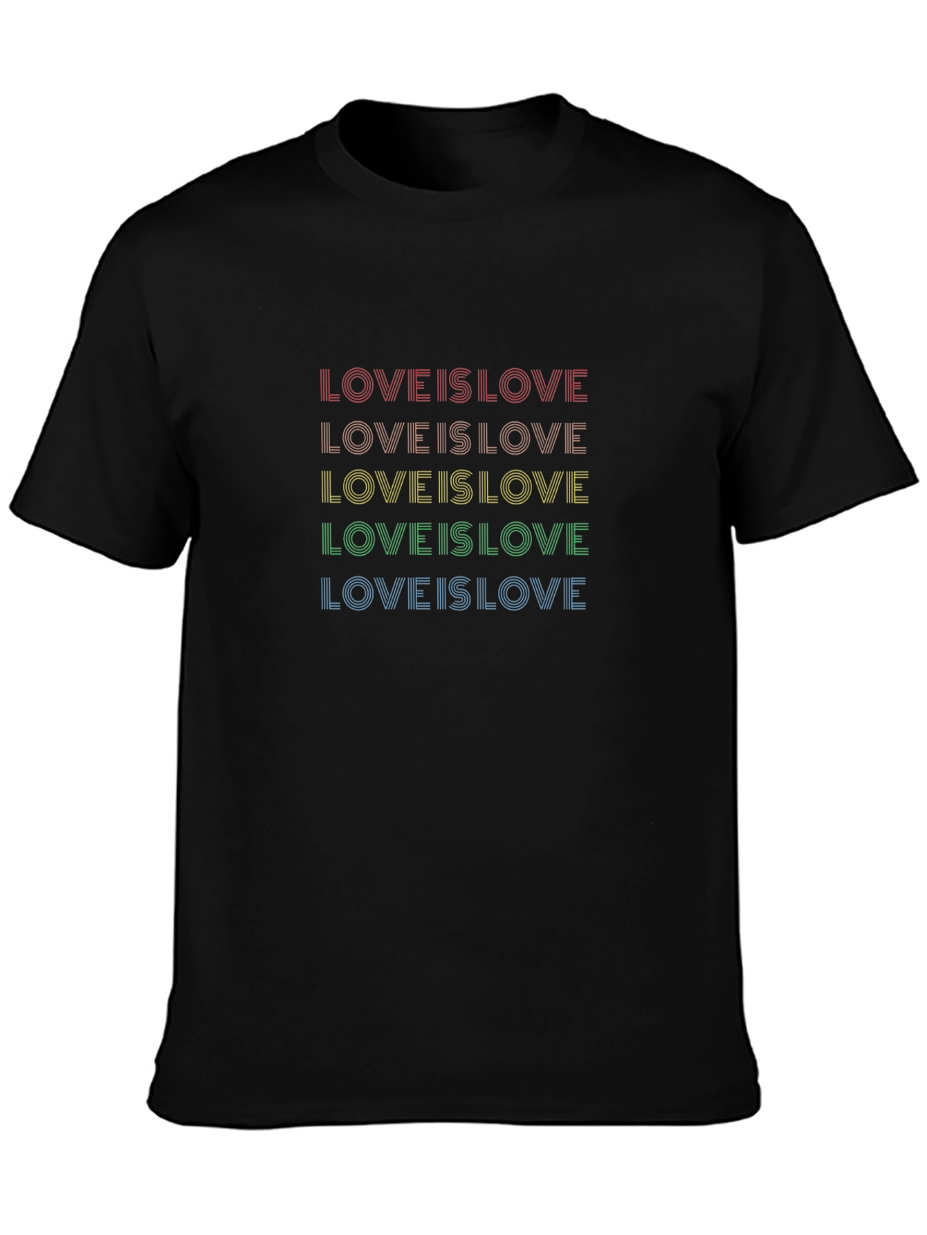 Love is Love Pride T-Shirt - Rainbow Text Tee