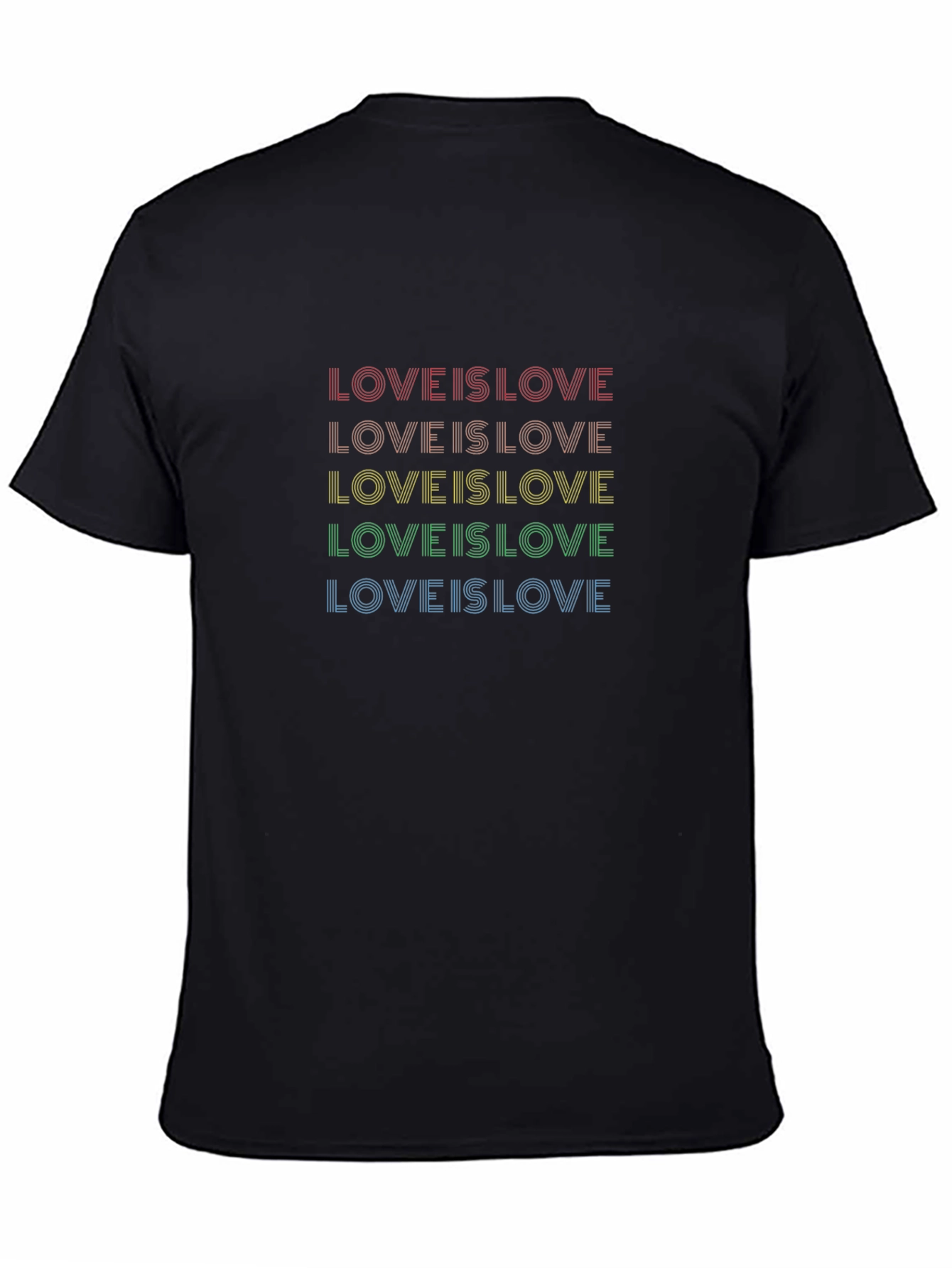 Love is Love Pride T-Shirt - Rainbow Text Tee