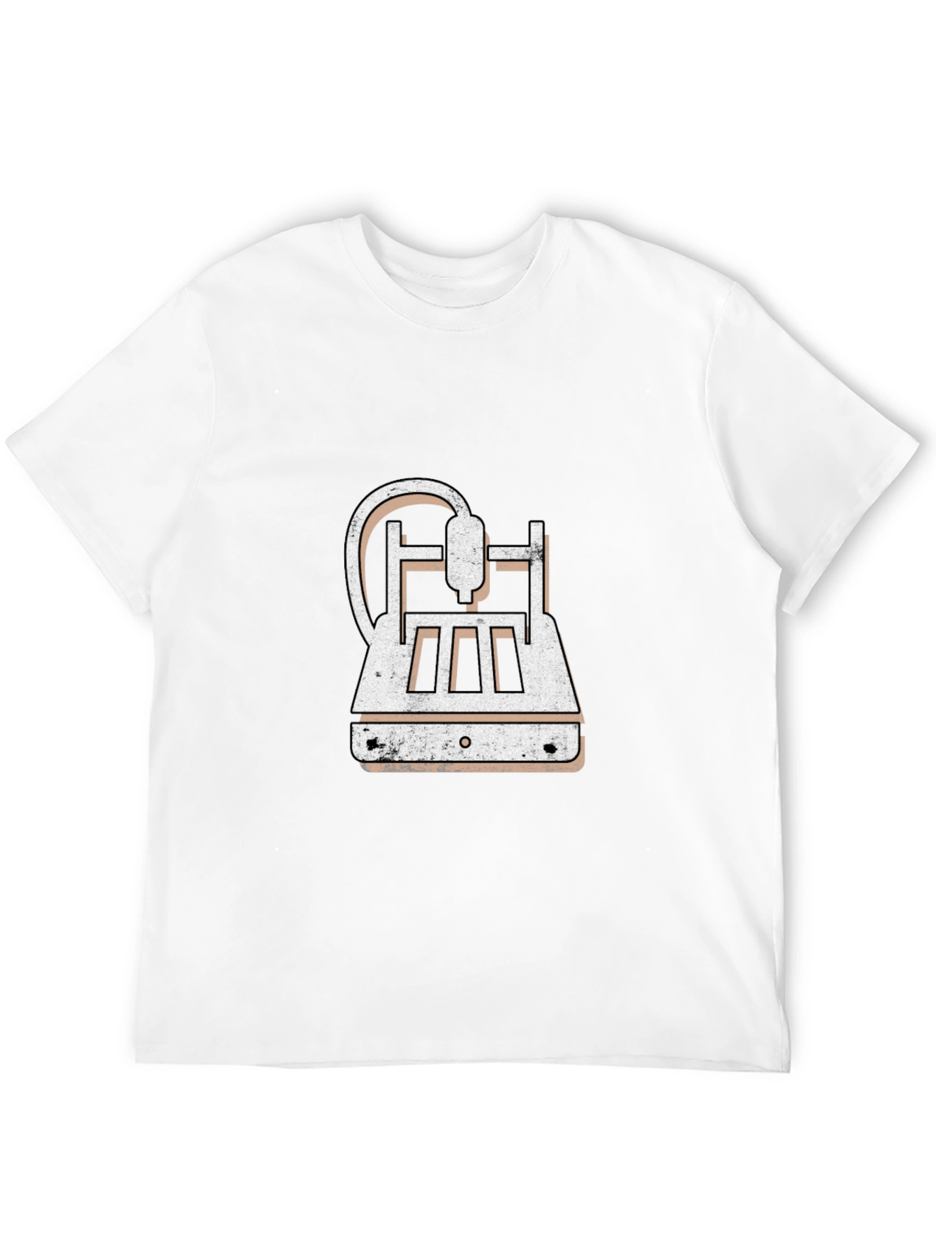 3D Printer Graphic Tee - Black Cotton Blend