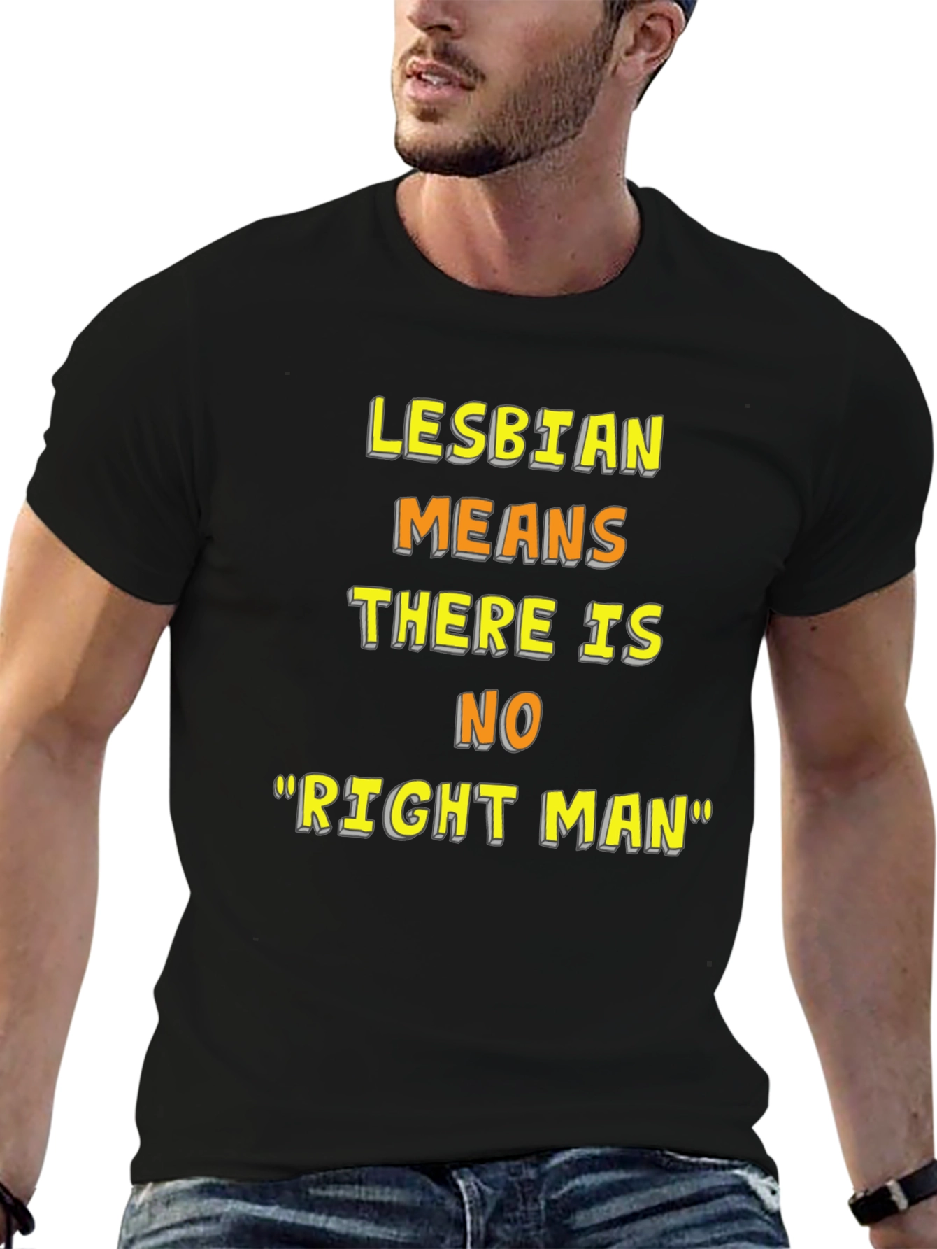 Lesbian Pride T-Shirt - No Right Man Statement Tee