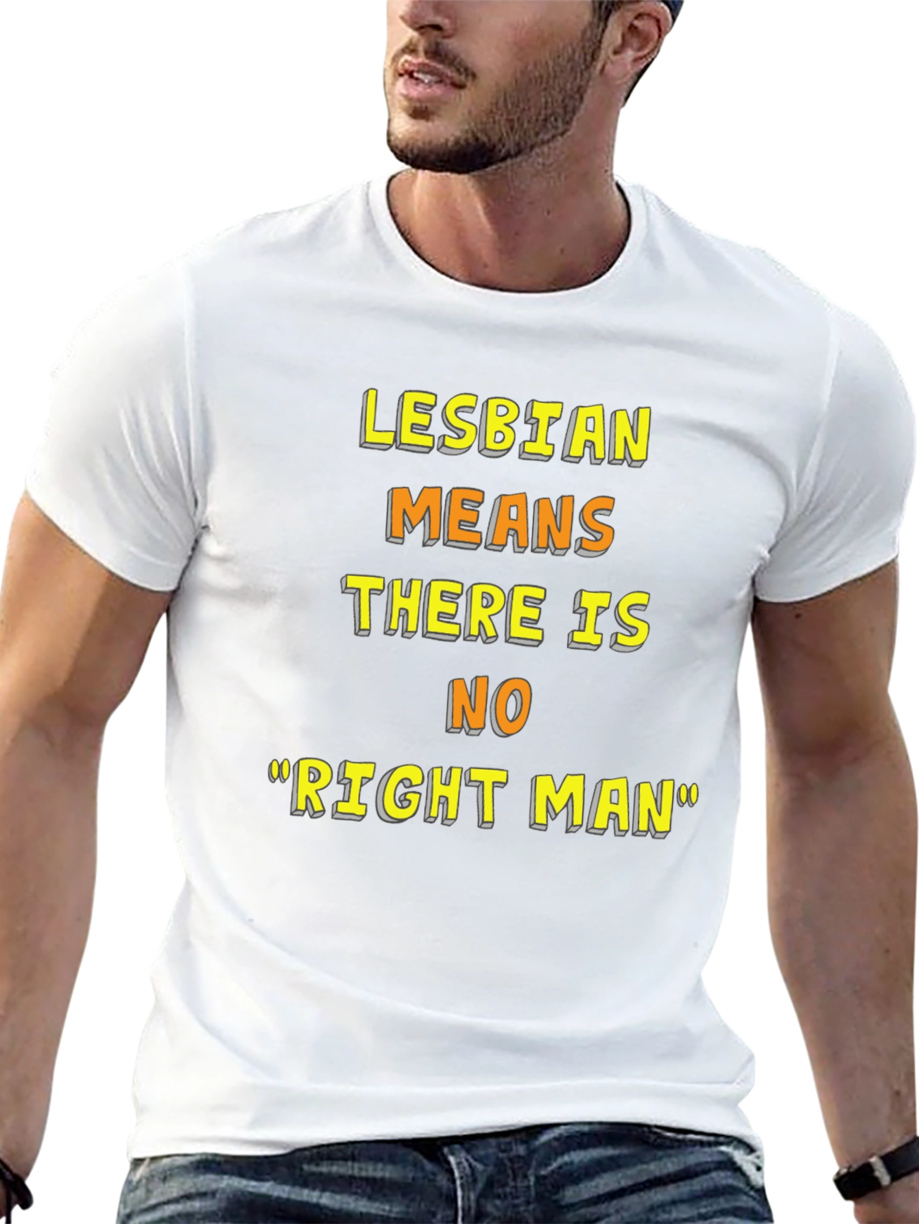 Lesbian Pride T-Shirt - No Right Man Statement Tee