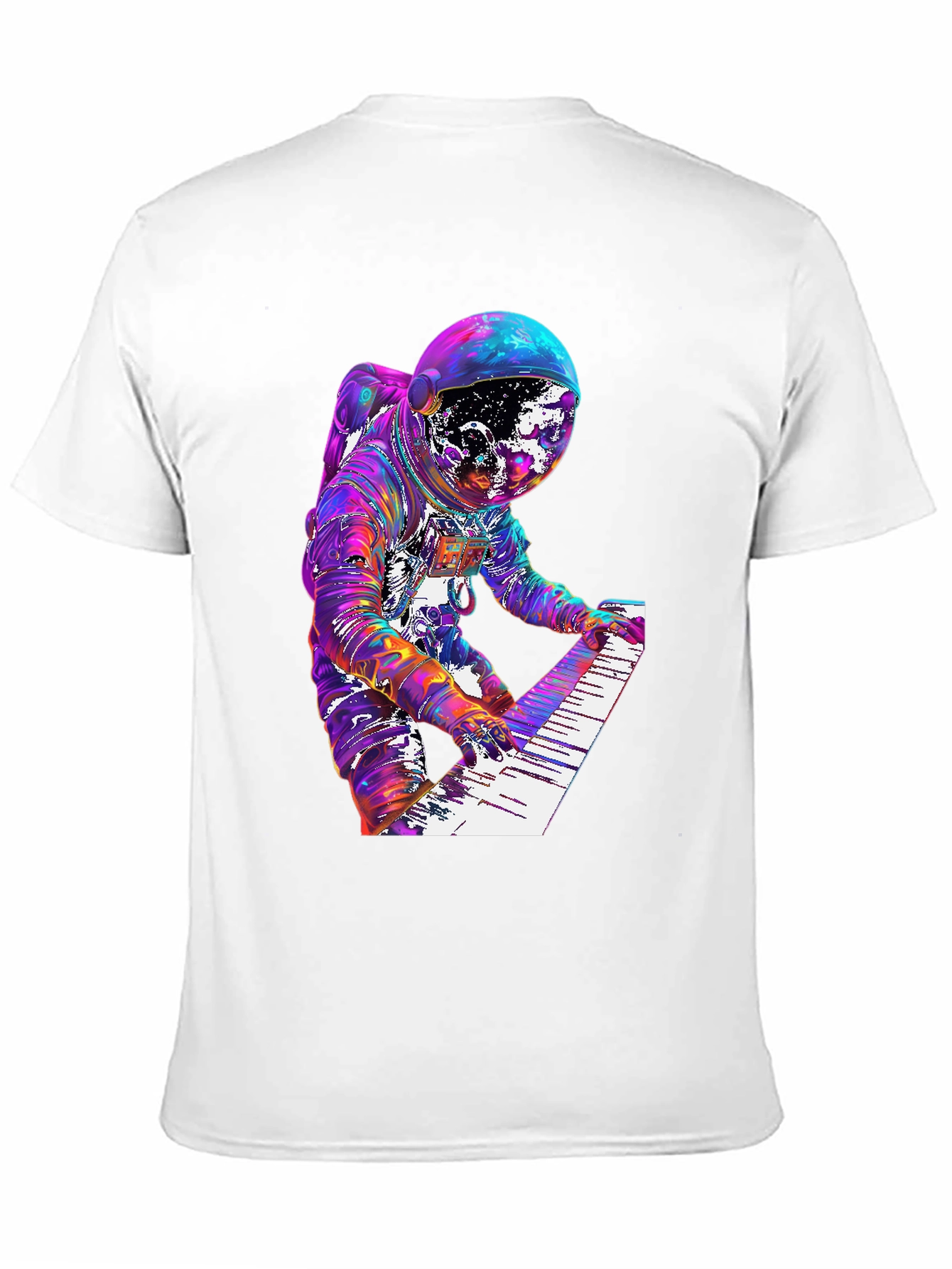 Astronaut Musician Graphic Tee - Space Keyboardist T-Shirt