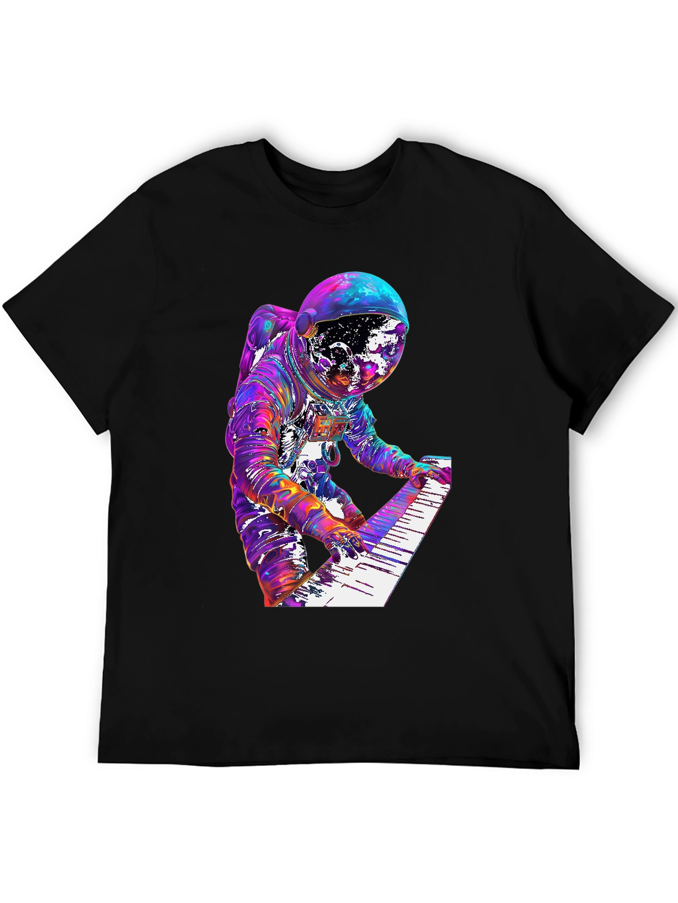 Astronaut Musician Graphic Tee - Space Keyboardist T-Shirt