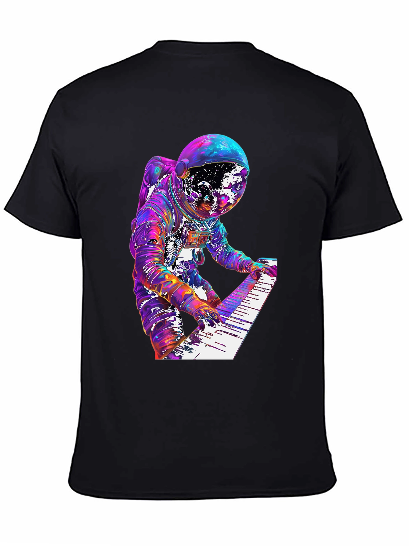 Astronaut Musician Graphic Tee - Space Keyboardist T-Shirt