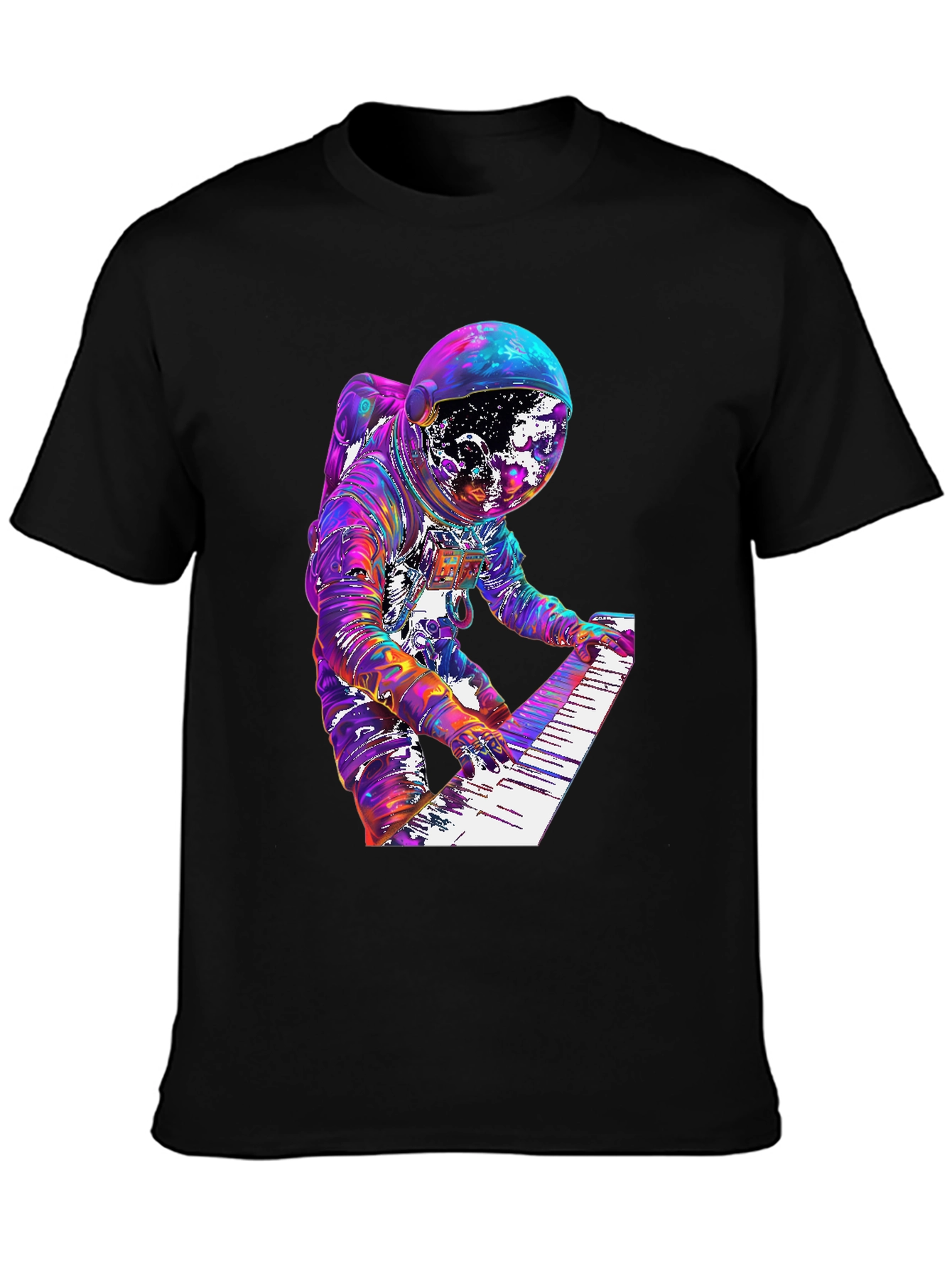 Astronaut Musician Graphic Tee - Space Keyboardist T-Shirt