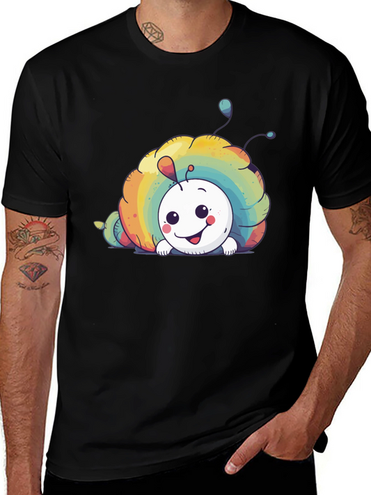 Rainbow Snail Graphic Tee - Unisex Black T-Shirt