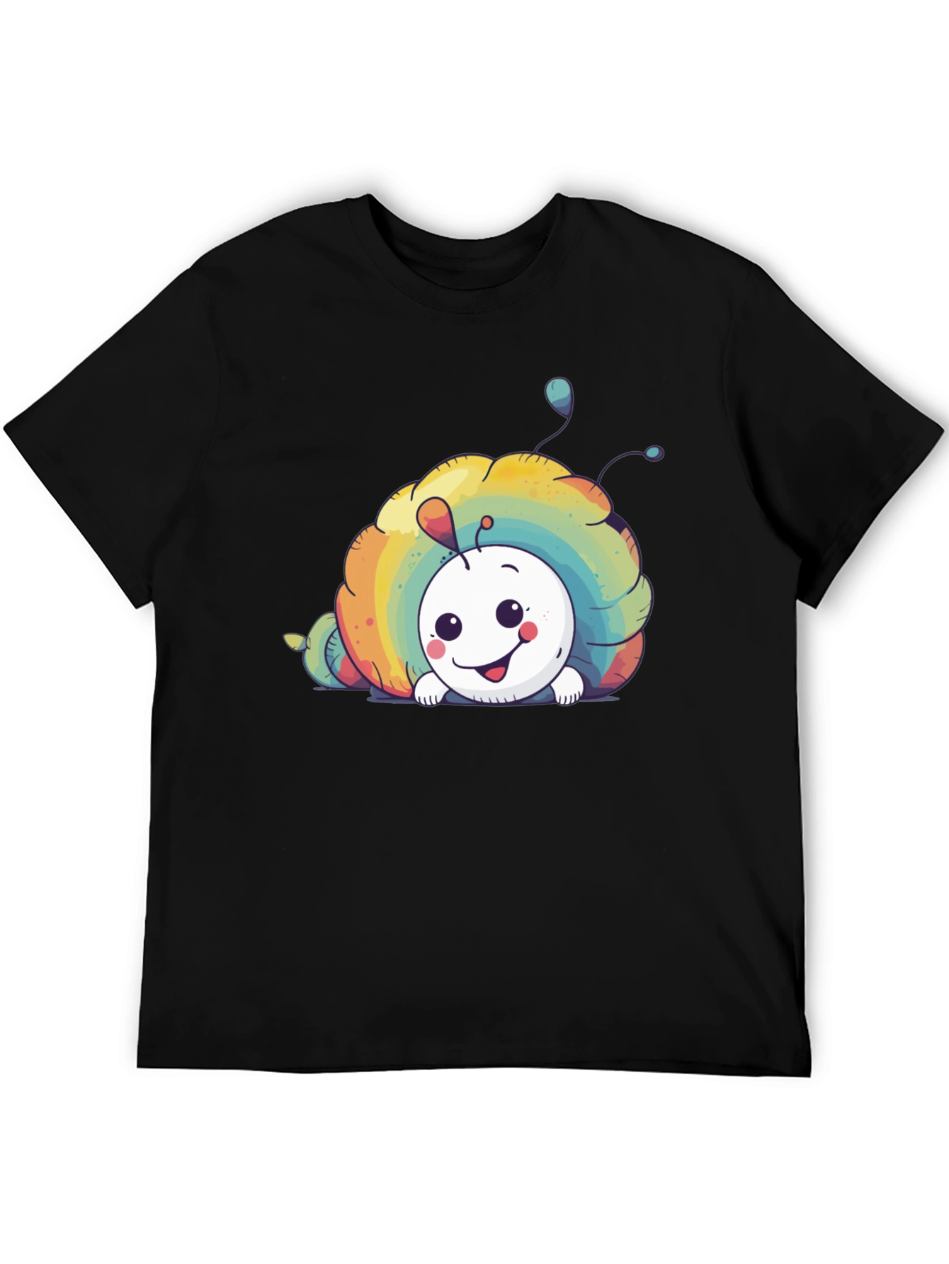 Rainbow Snail Graphic Tee - Unisex Black T-Shirt