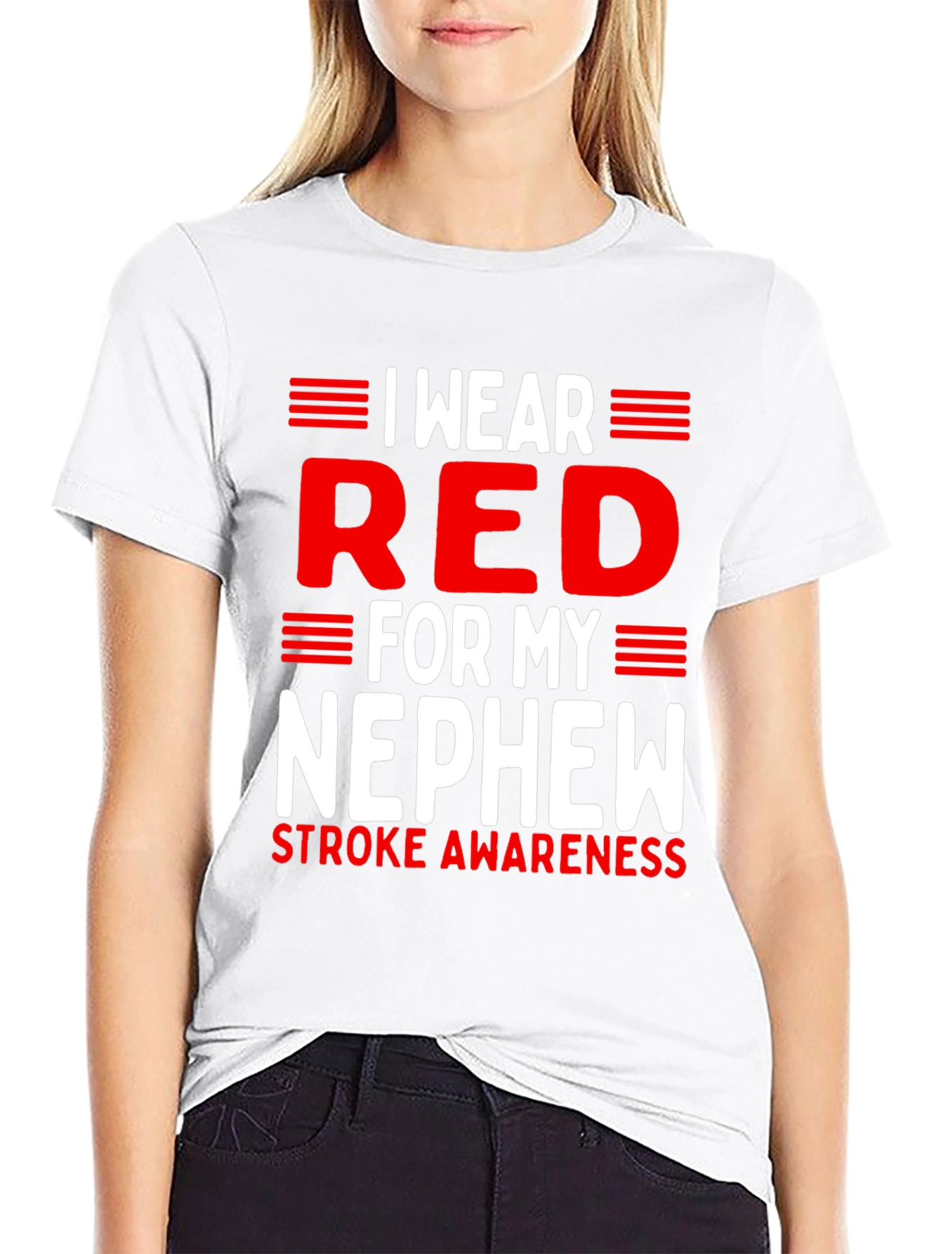 Red for My Nephew Stroke Awareness T-Shirt