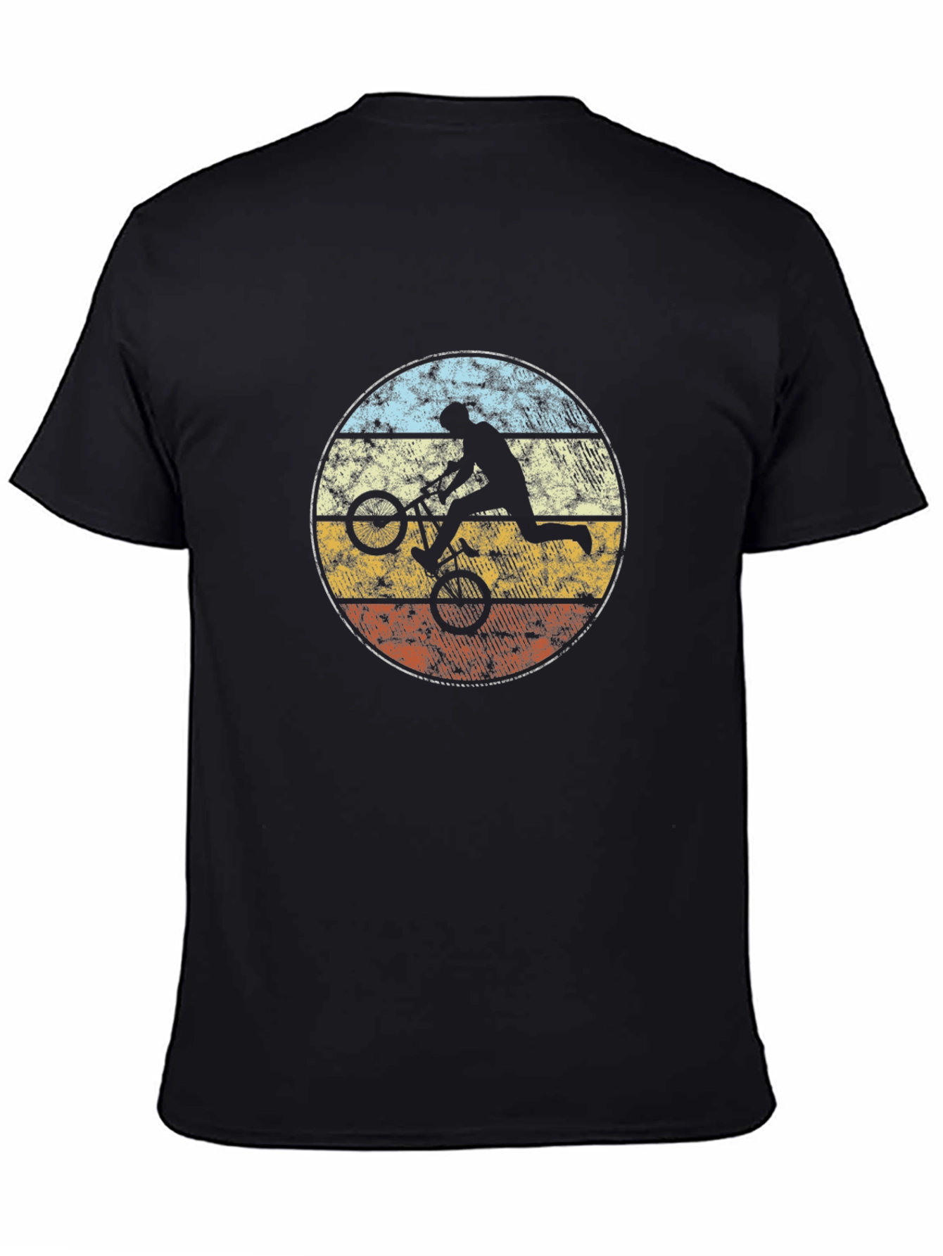 Retro BMX Rider Graphic Tee - Black