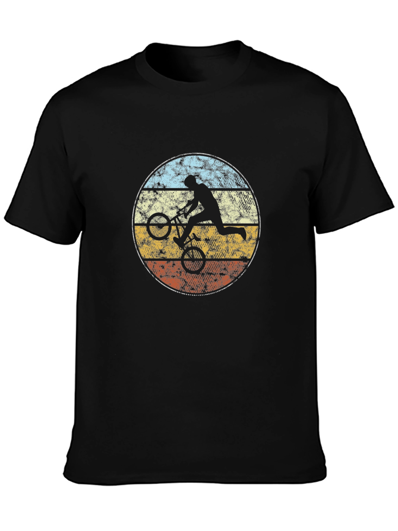 Retro BMX Rider Graphic Tee - Black