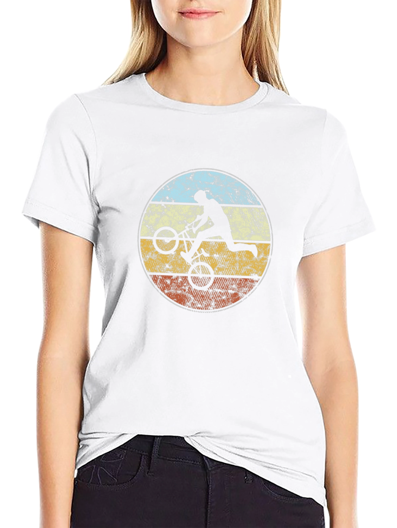 Retro BMX Rider Graphic Tee - Black
