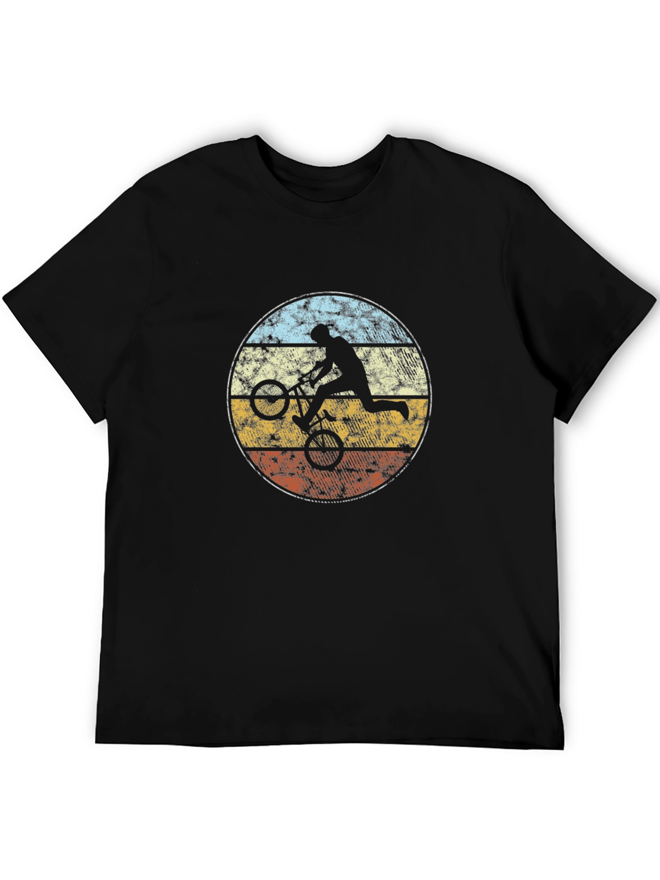 Retro BMX Rider Graphic Tee - Black