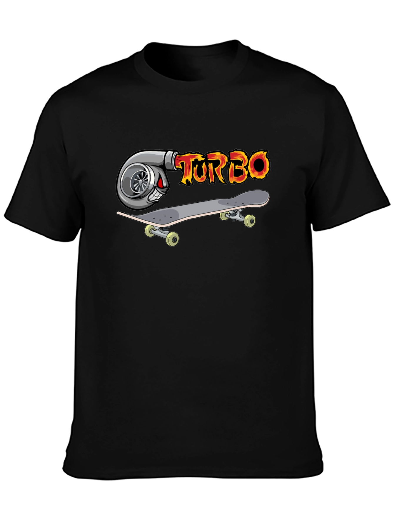 Turbo Skateboarder Black T-Shirt