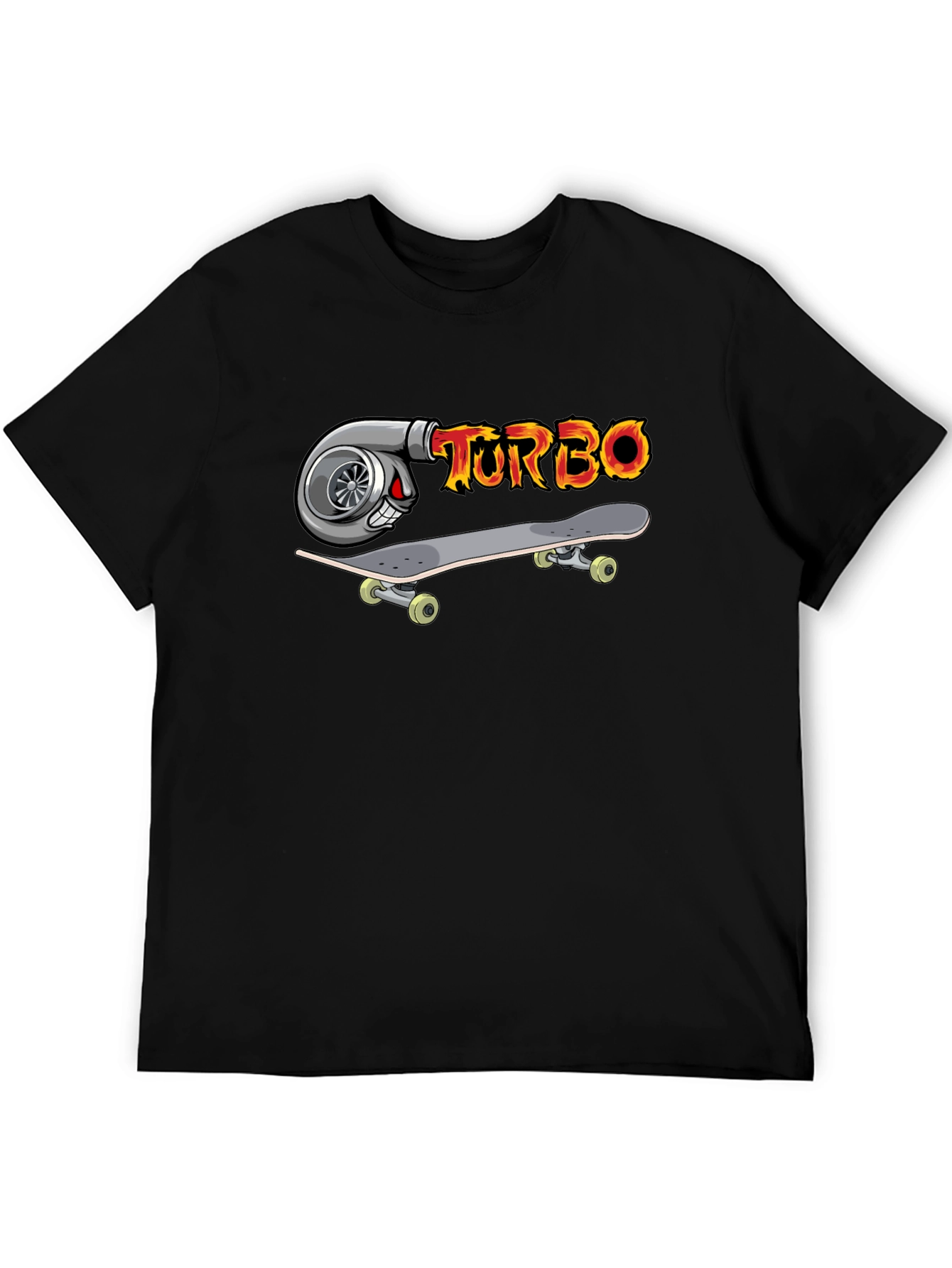 Turbo Skateboarder Black T-Shirt