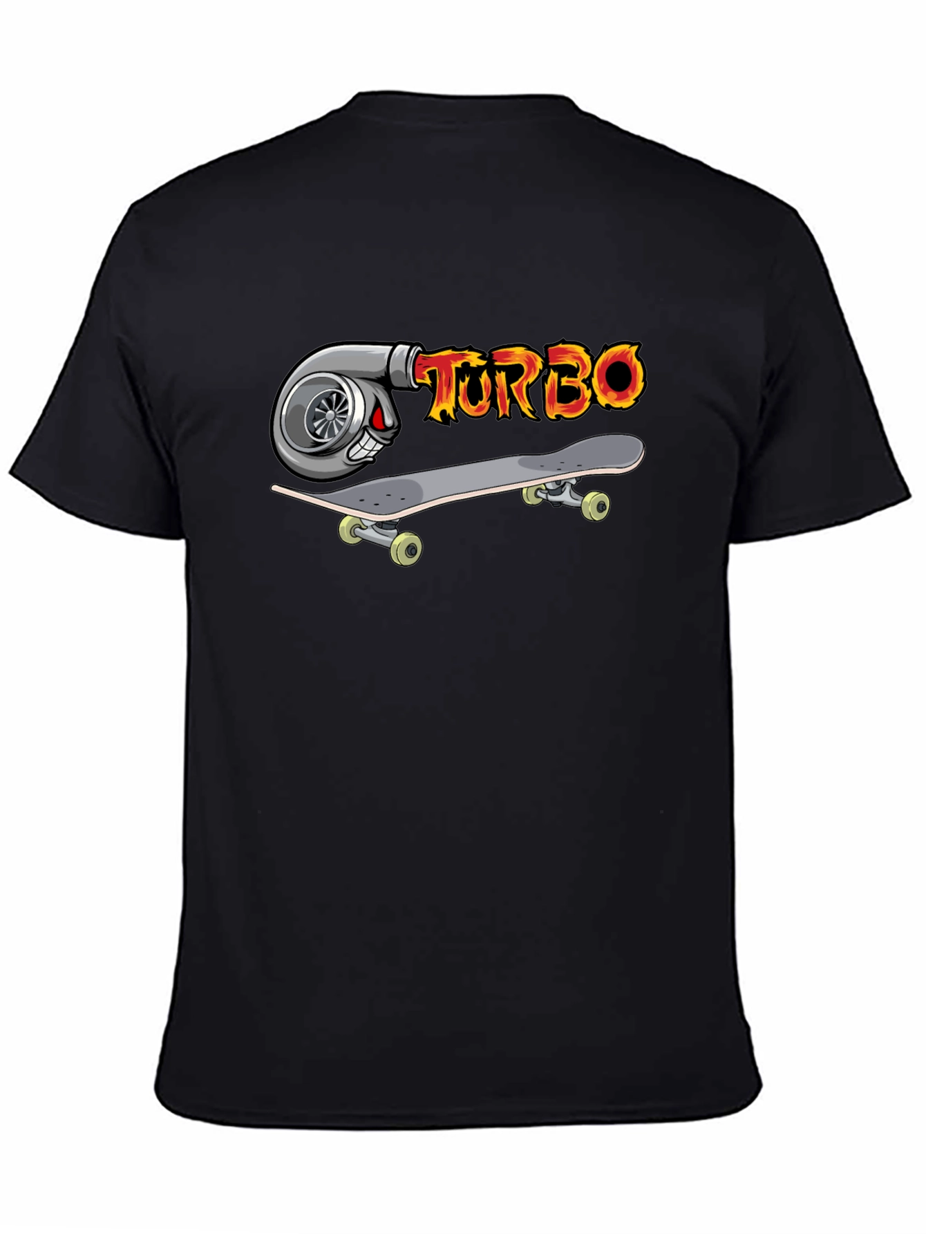 Turbo Skateboarder Black T-Shirt