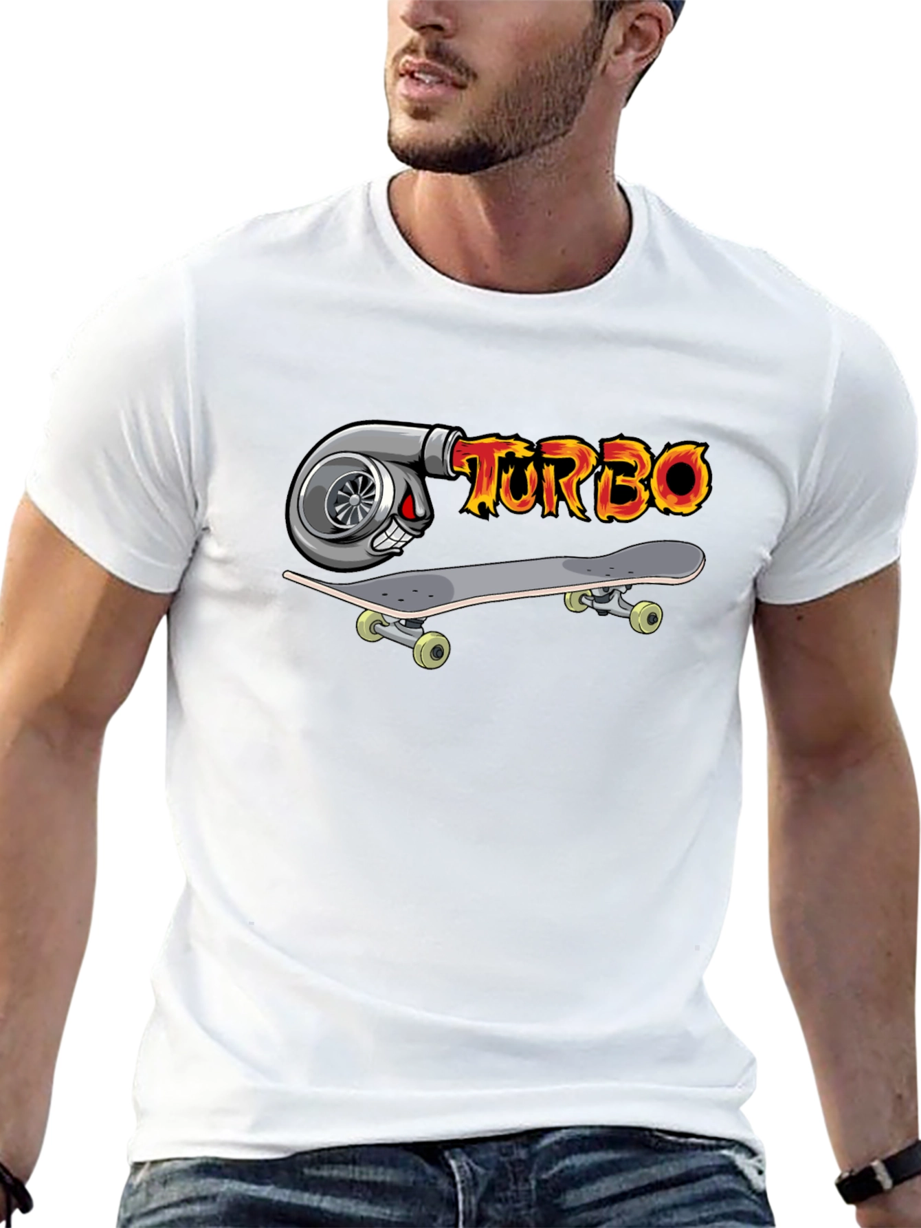 Turbo Skateboarder Black T-Shirt