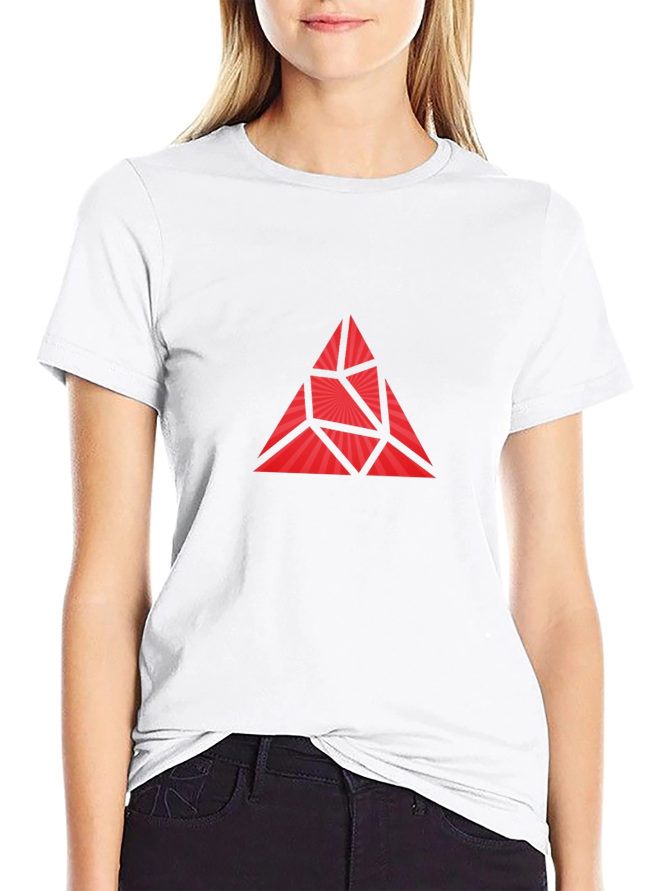 Geometric Triangle Graphic Print Mens T-Shirt