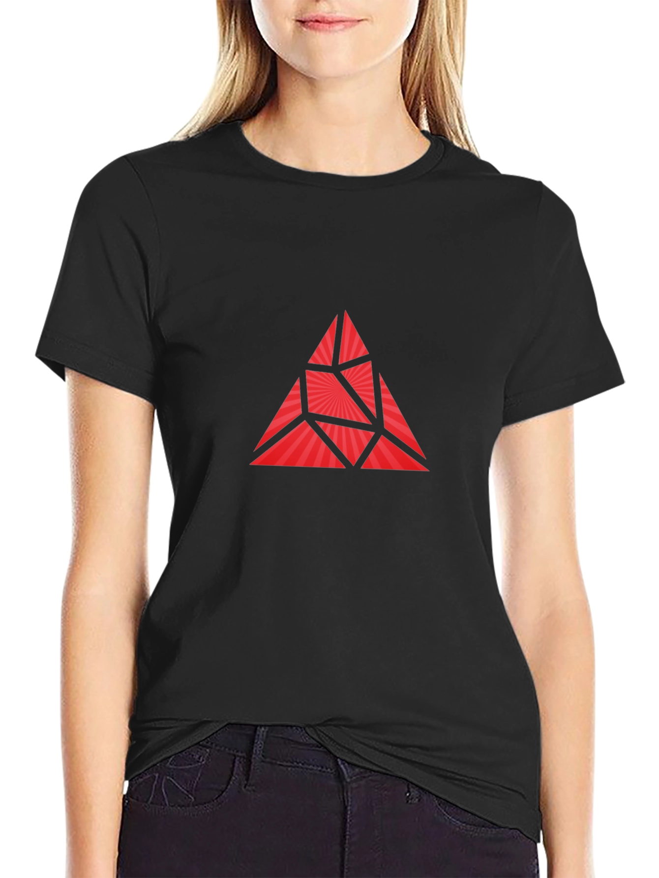 Geometric Triangle Graphic Print Mens T-Shirt