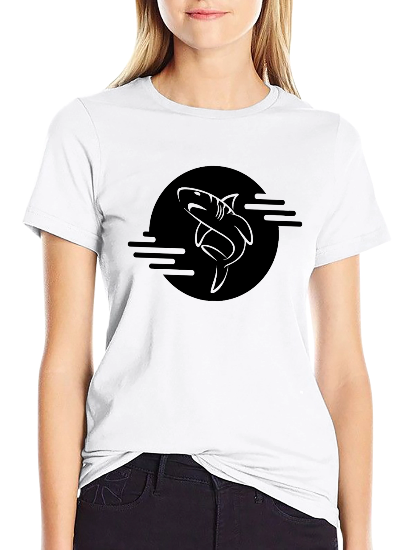 Shark Graphic Black T-Shirt - Mens Fashion