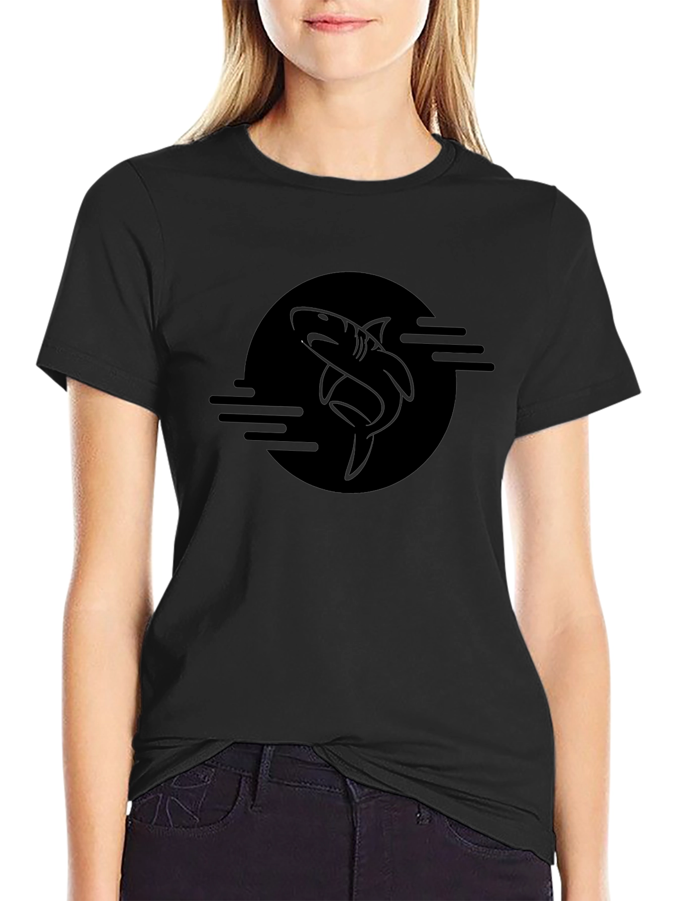 Shark Graphic Black T-Shirt - Mens Fashion