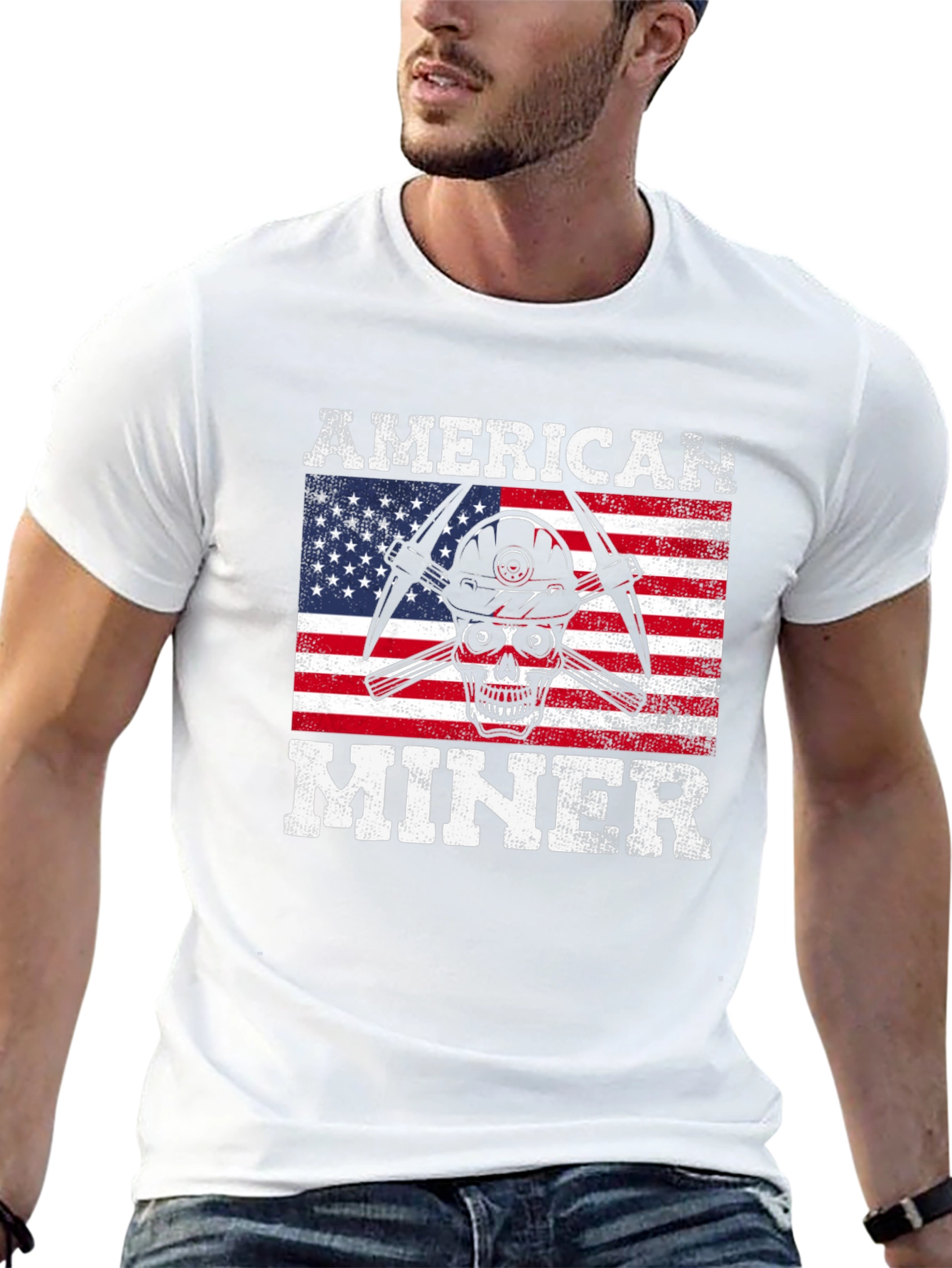 American Miner Skull Graphic Tee