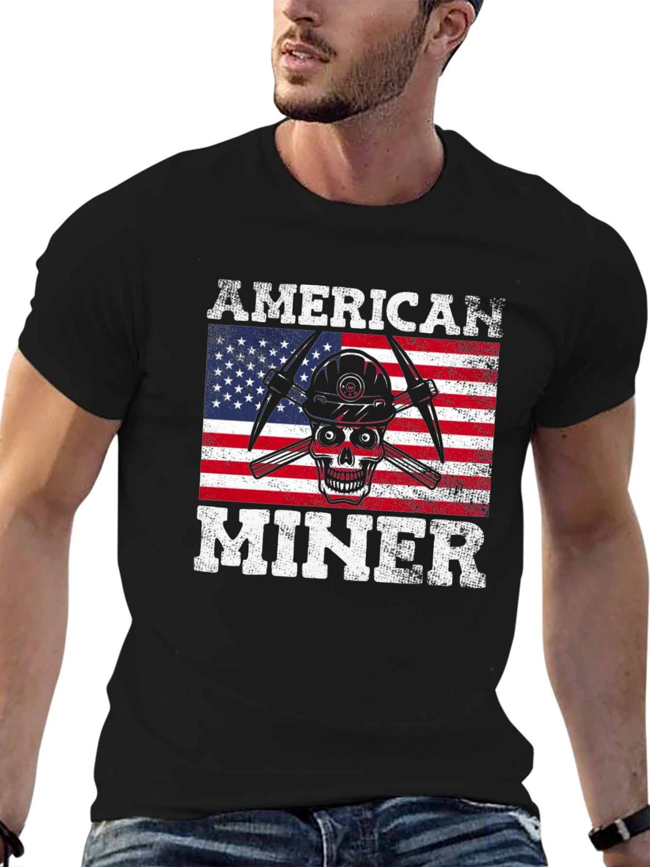 American Miner Skull Graphic Tee