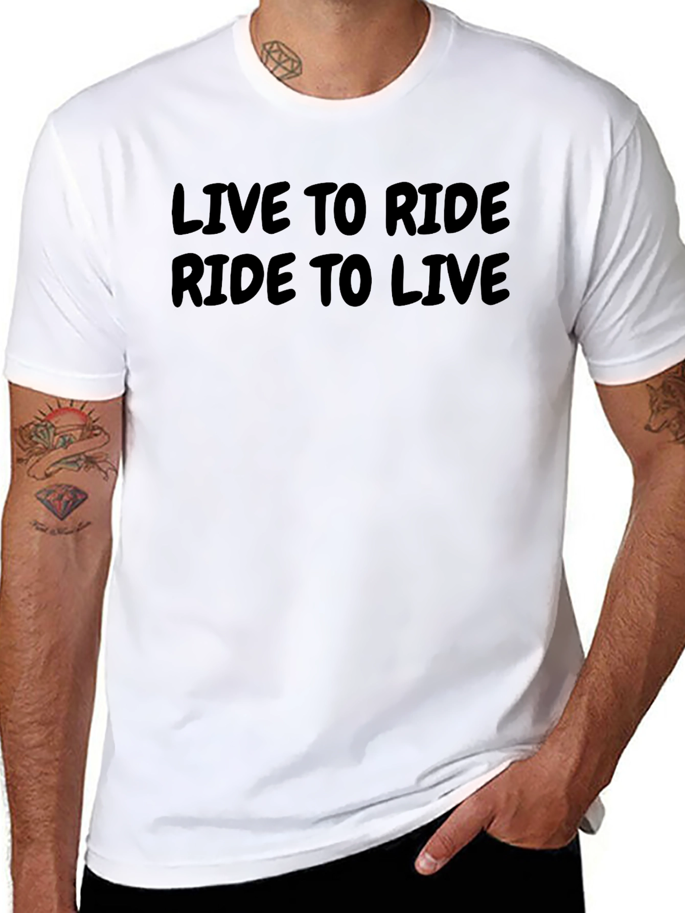 Live to Ride T-Shirt - Black Crew Neck