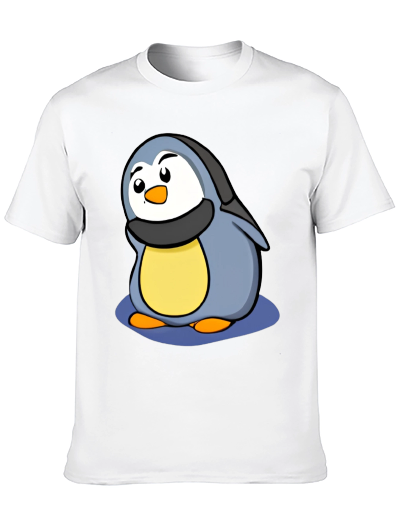 Cute Penguin Cartoon T-Shirt - Black Cotton Tee