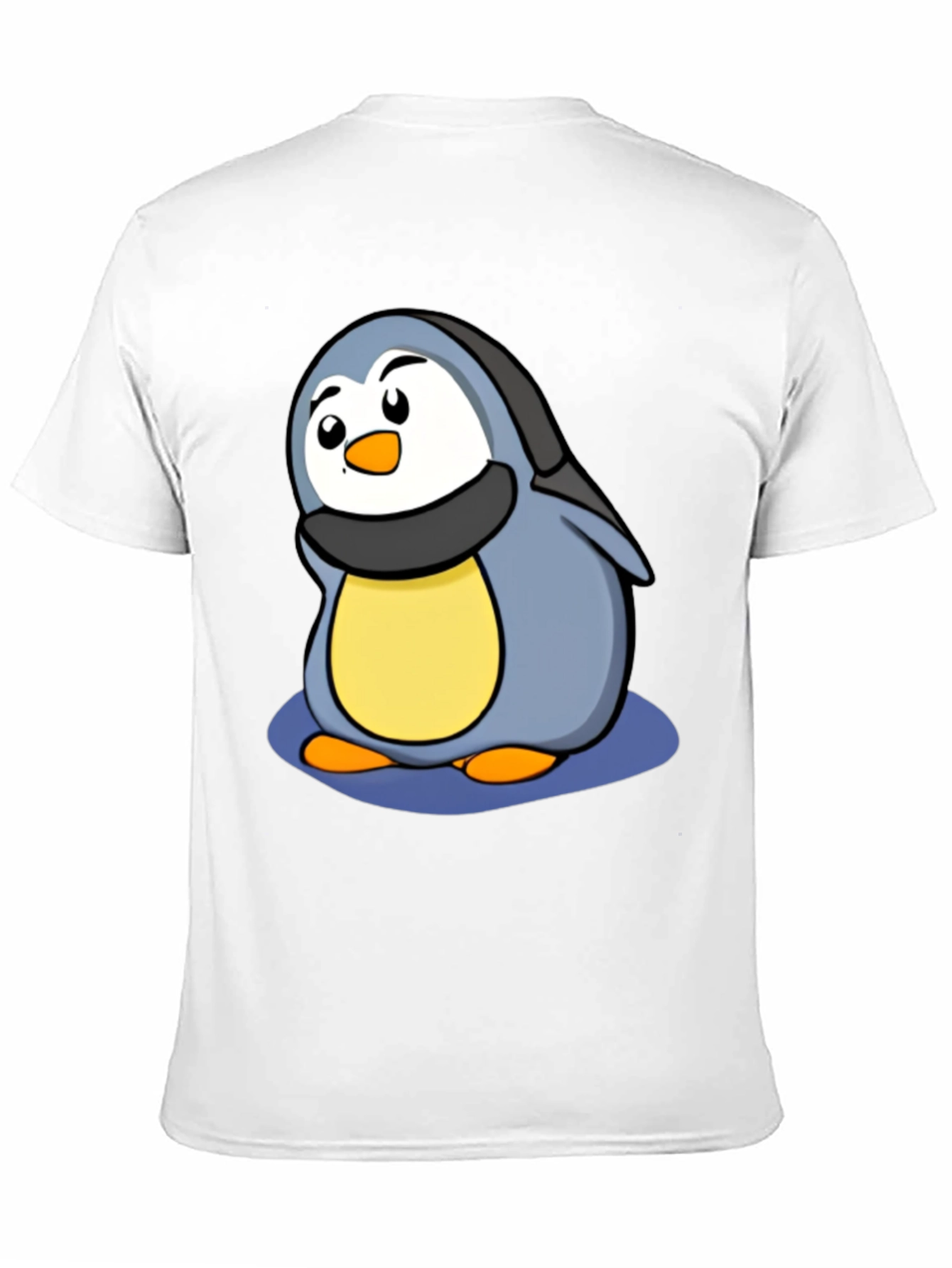 Cute Penguin Cartoon T-Shirt - Black Cotton Tee