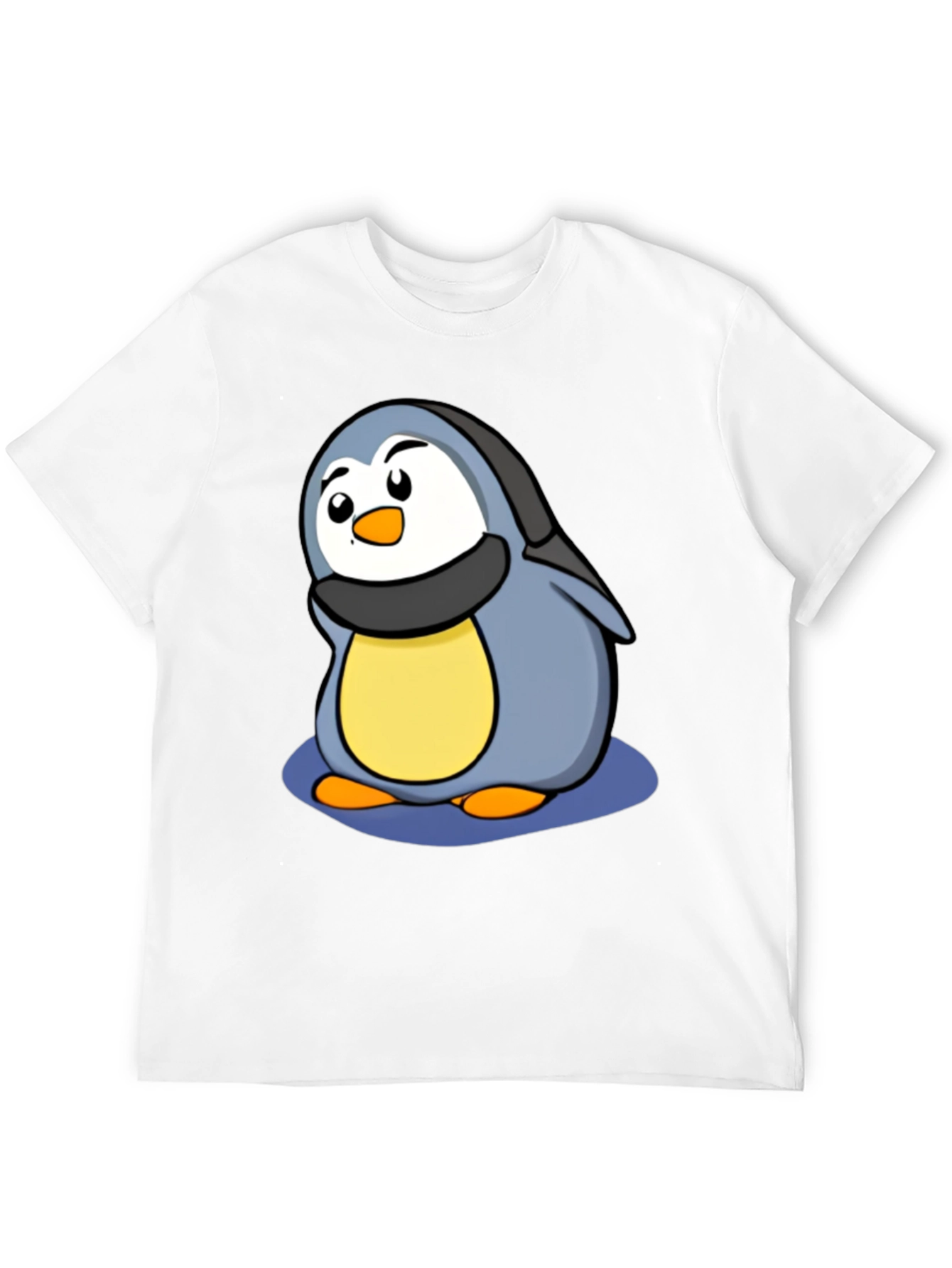 Cute Penguin Cartoon T-Shirt - Black Cotton Tee
