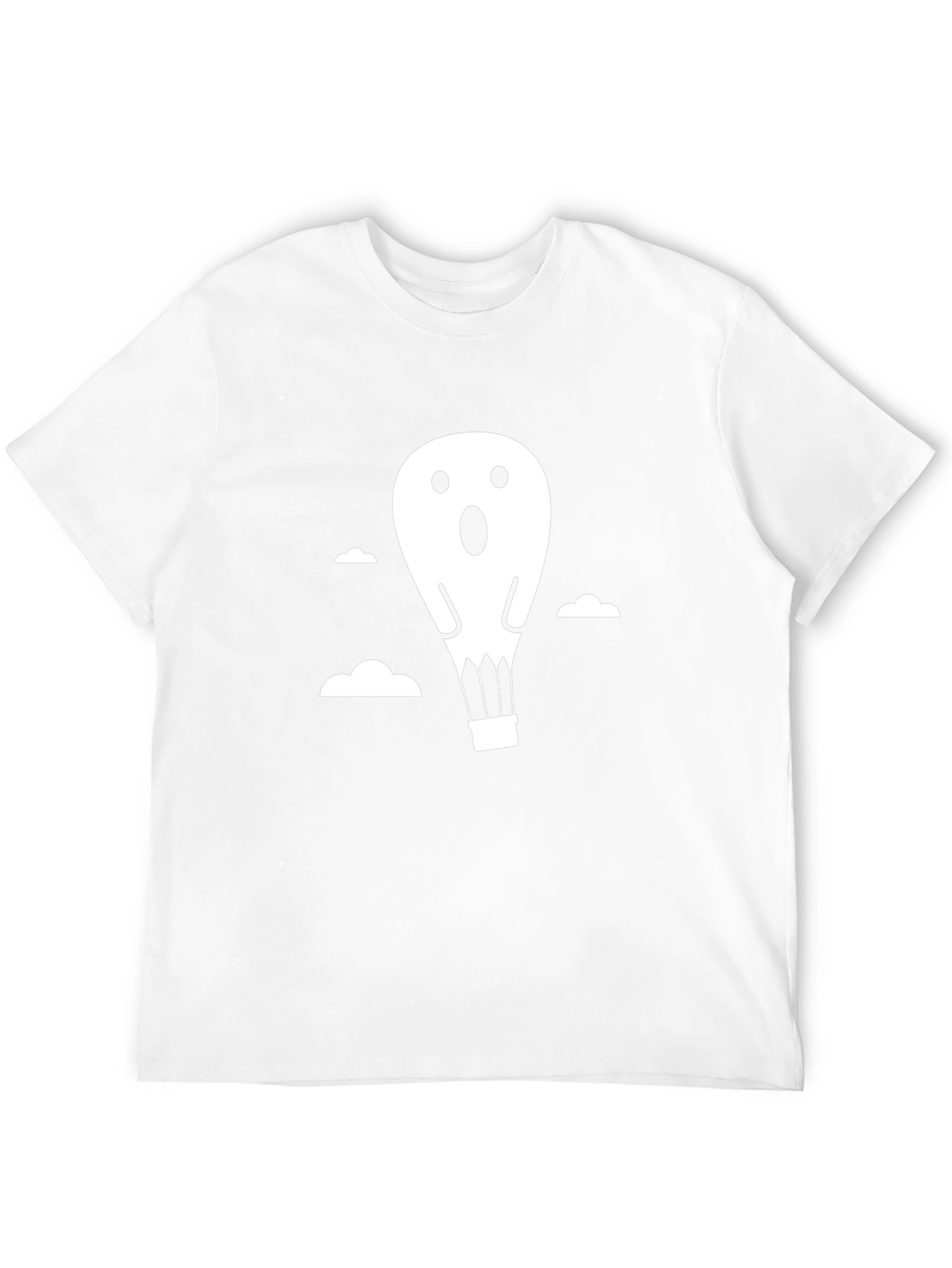 Ghost Balloon Graphic Tee - Black Cotton T-Shirt