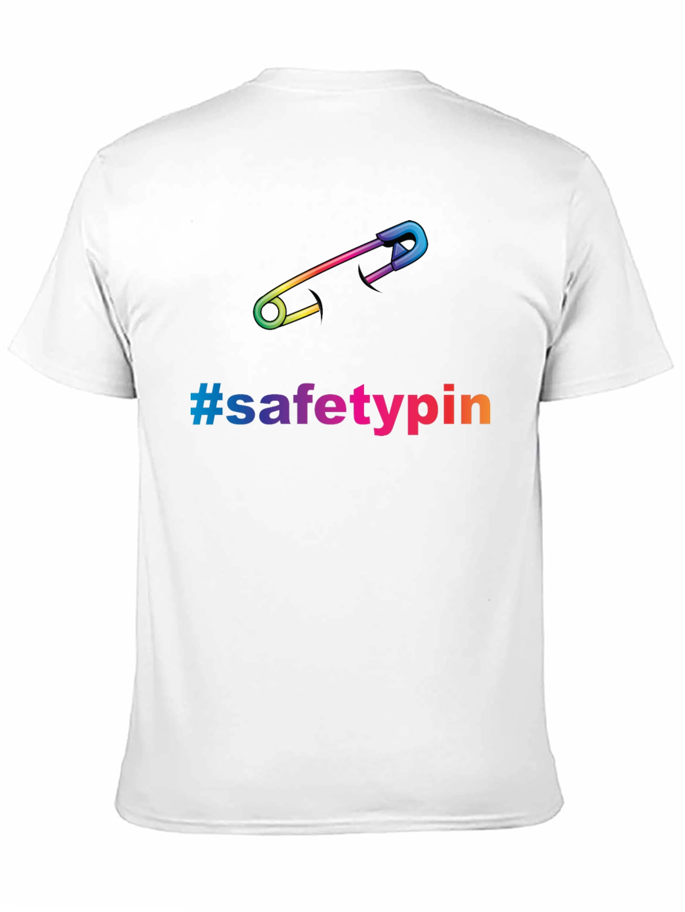 Safety Pin Pride T-Shirt - Rainbow Graphic Tee