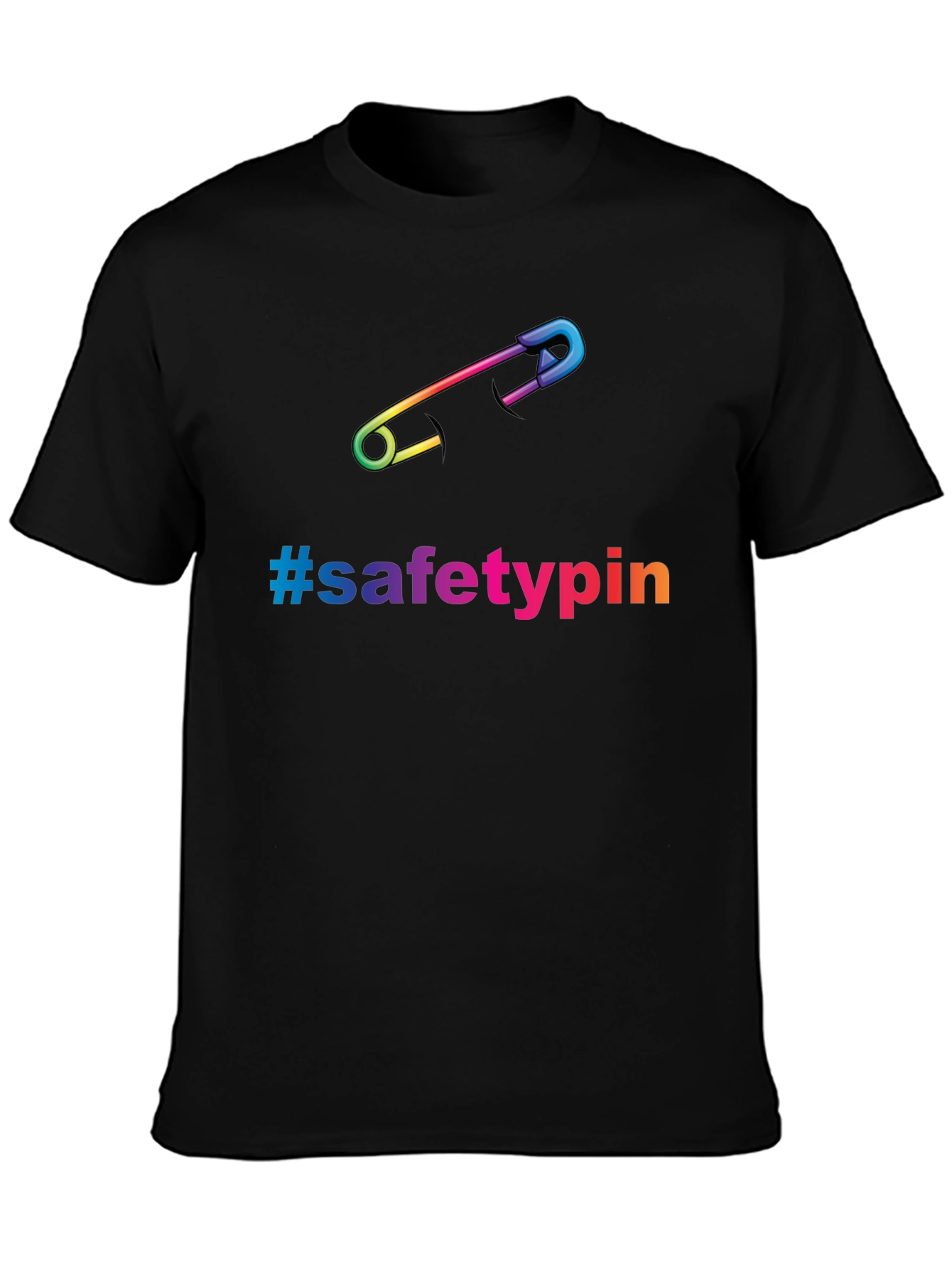 Safety Pin Pride T-Shirt - Rainbow Graphic Tee