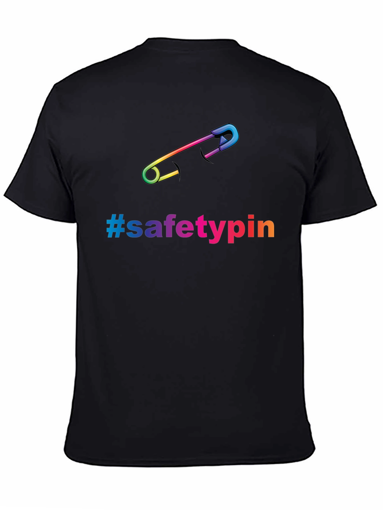 Safety Pin Pride T-Shirt - Rainbow Graphic Tee