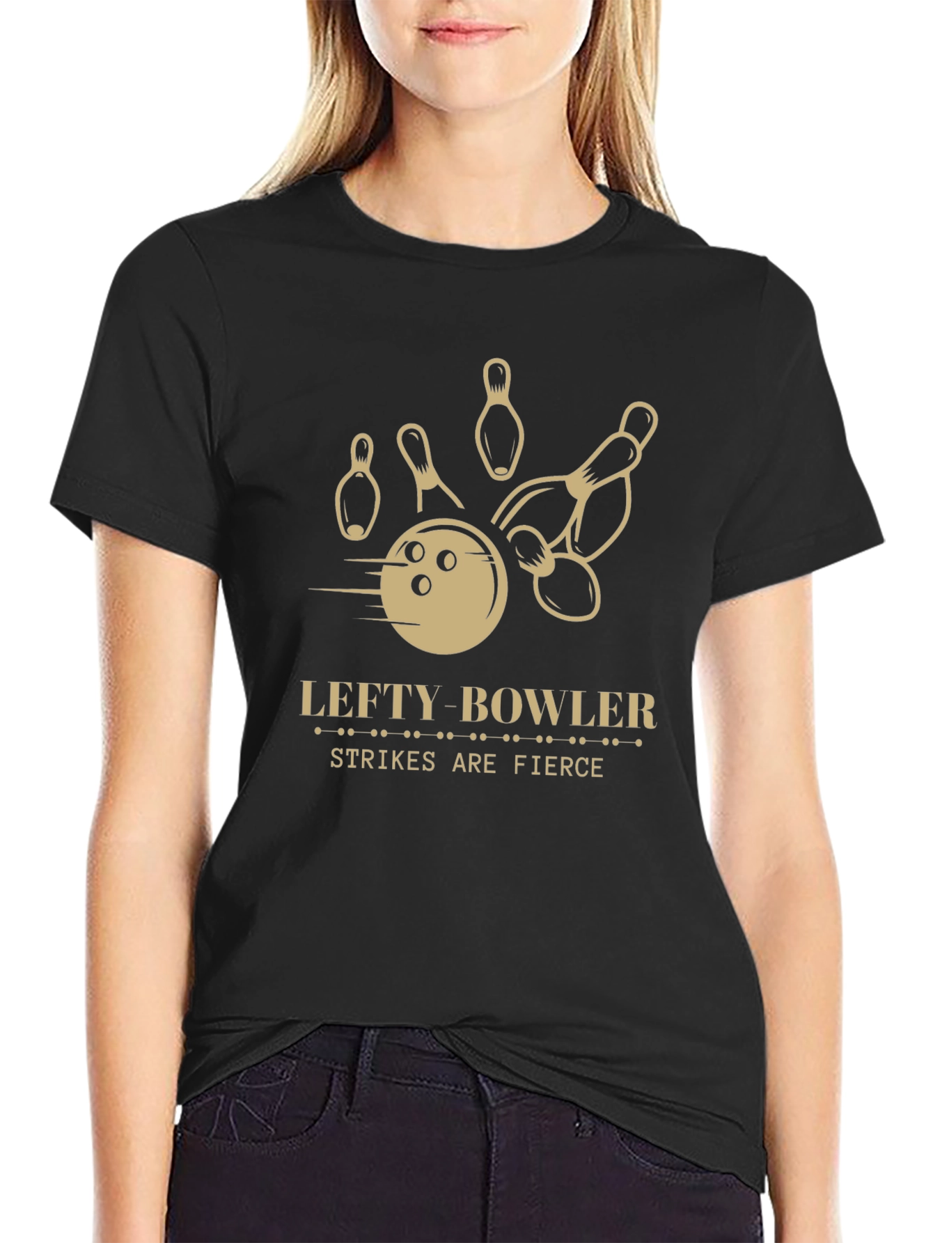 Lefty Bowler Strikes are Fierce T-Shirt