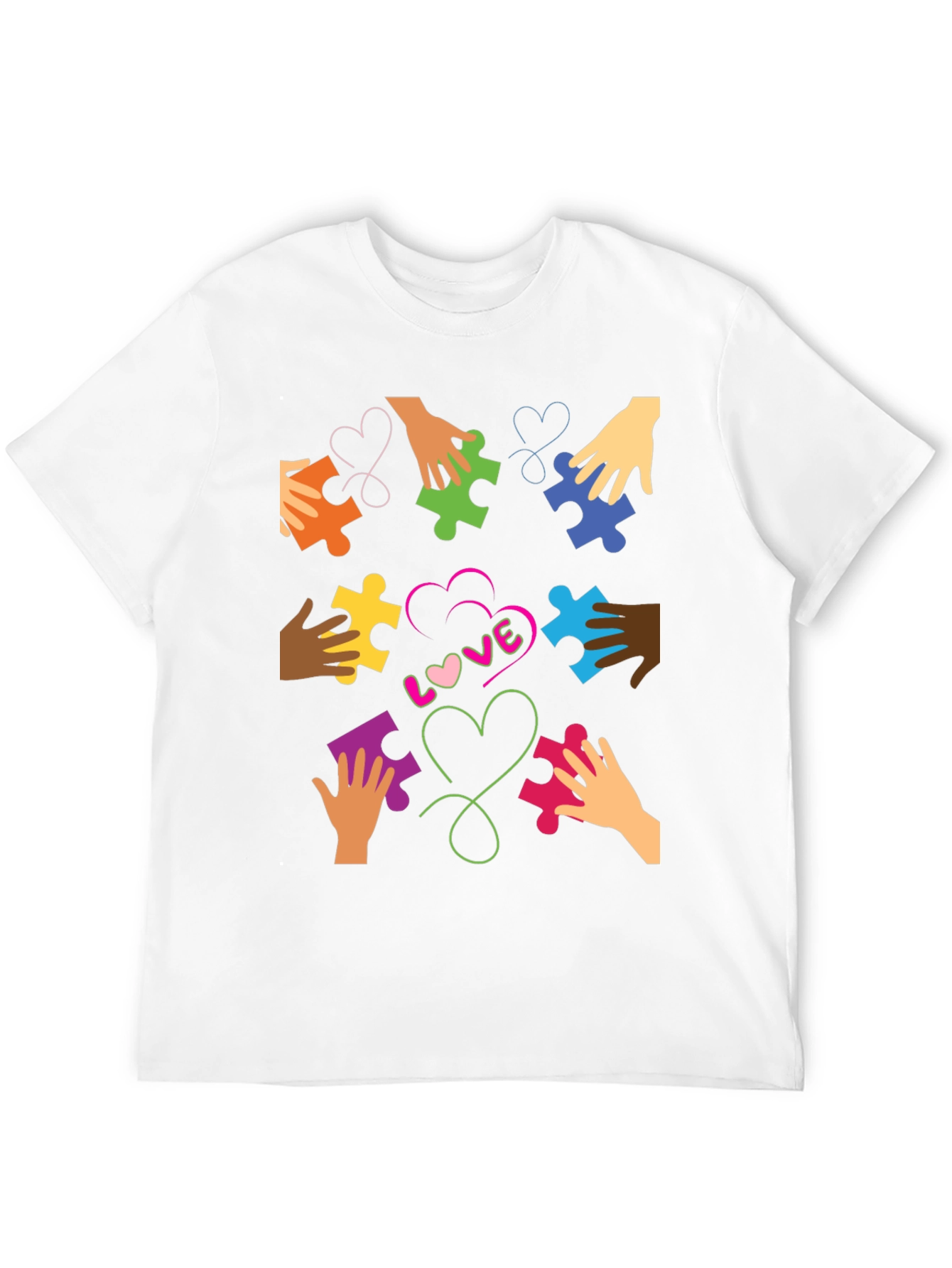 Autism Awareness Puzzle Piece Heart Love T-Shirt