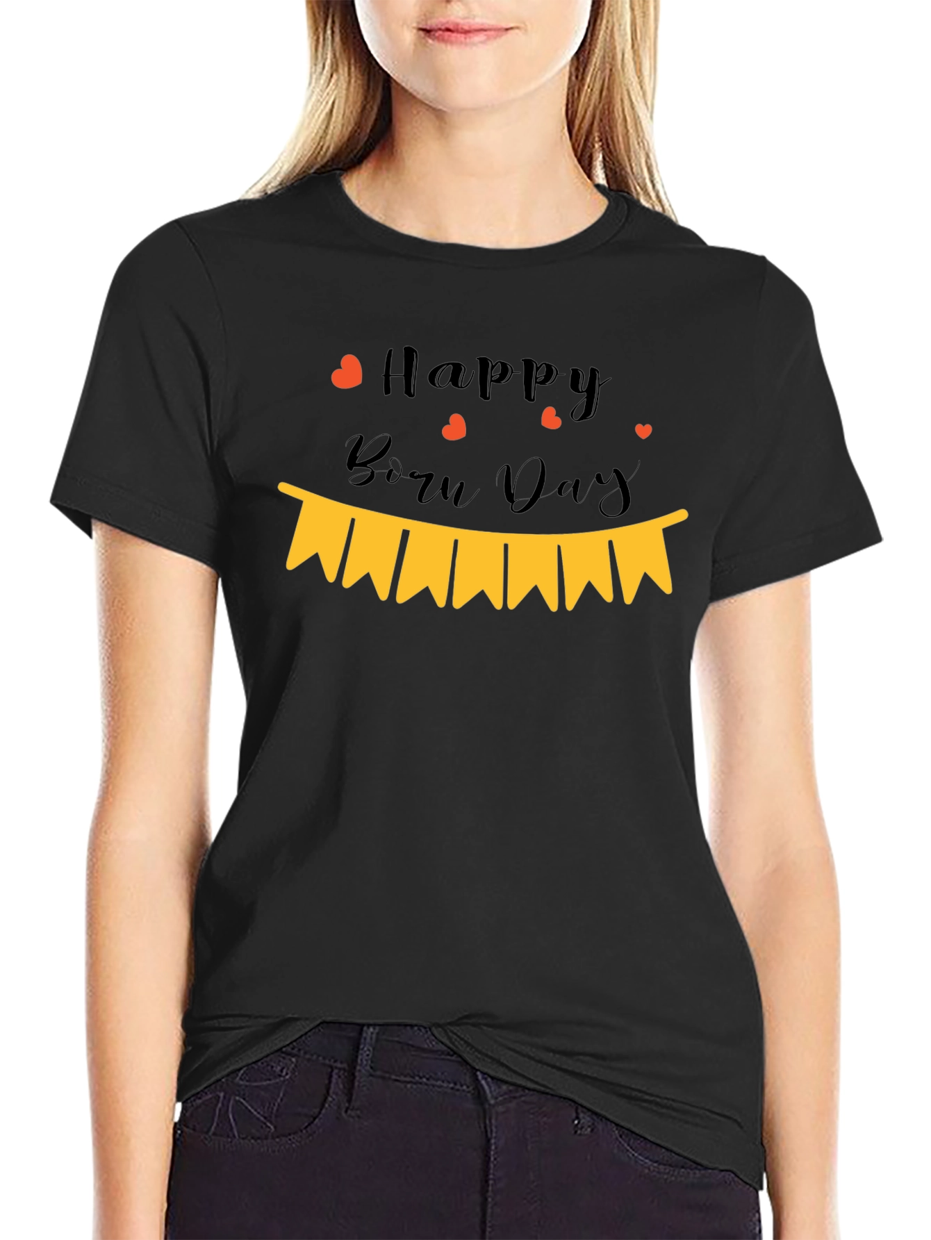 Happy Born Day Black T-Shirt