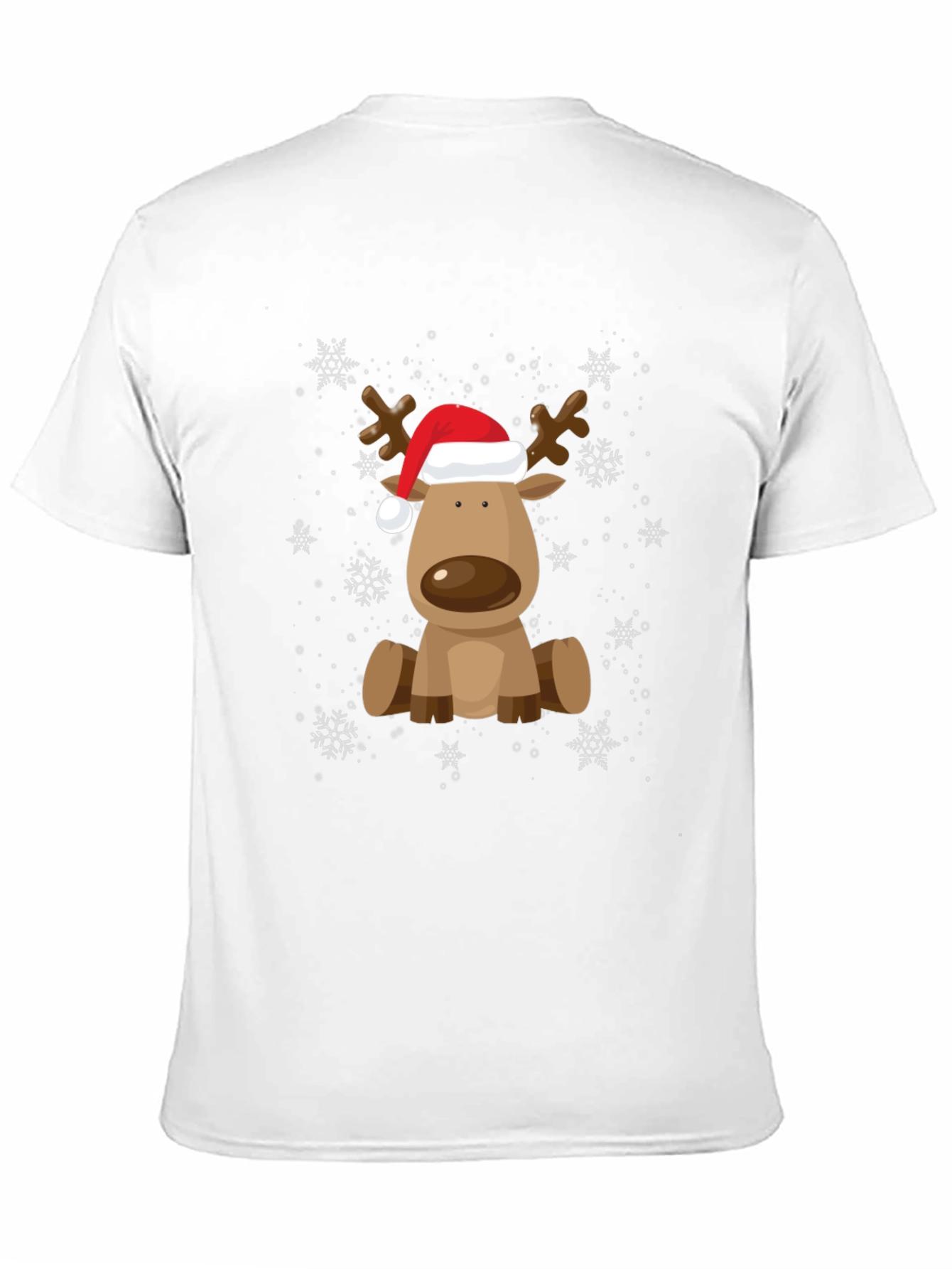 Cute Reindeer with Santa Hat Graphic Tee