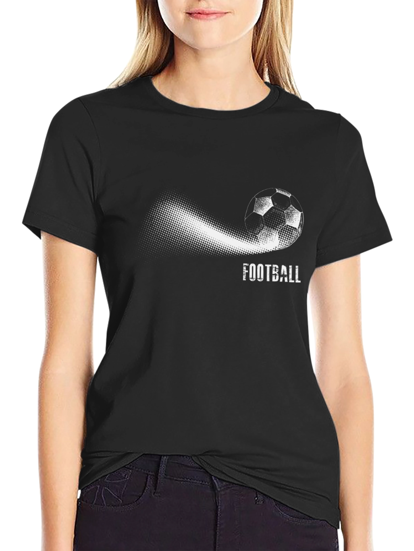 Football Graphic Black T-Shirt