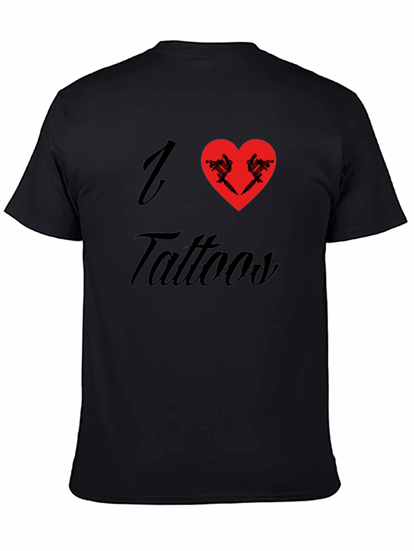 I Heart Tattoos Graphic Tee - Black Cotton T-Shirt