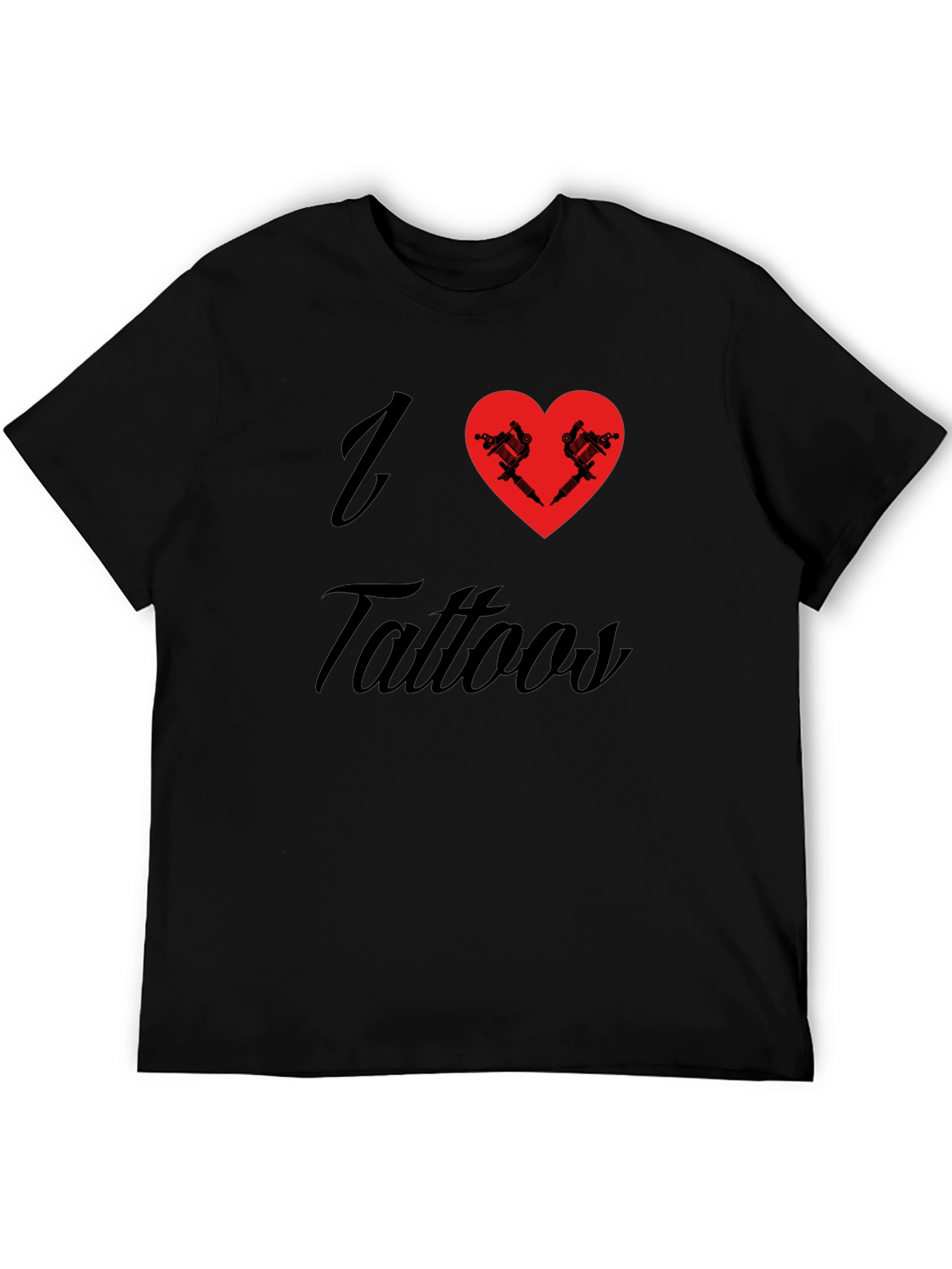 I Heart Tattoos Graphic Tee - Black Cotton T-Shirt