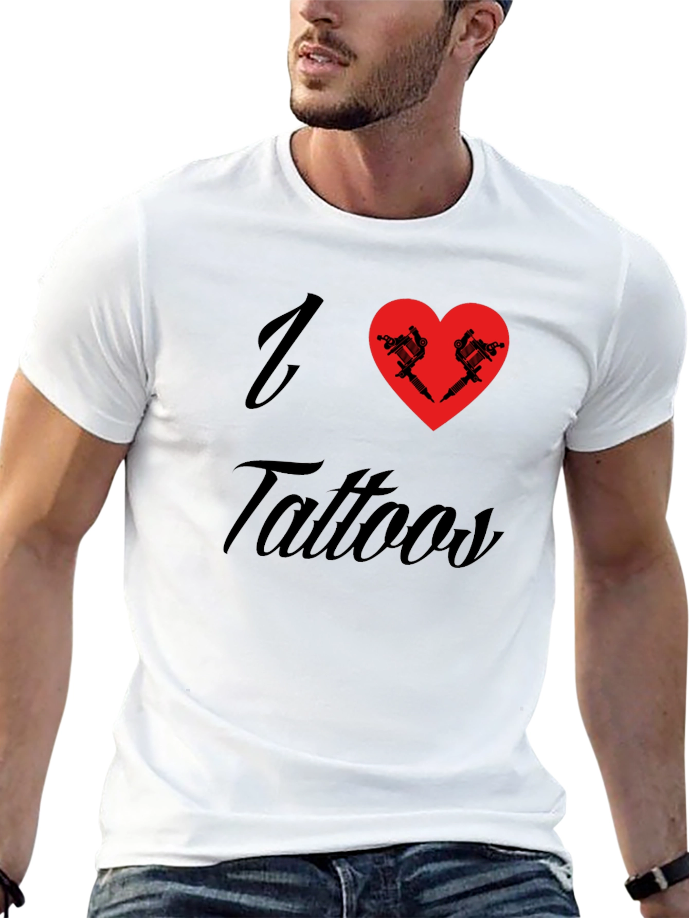 I Heart Tattoos Graphic Tee - Black Cotton T-Shirt