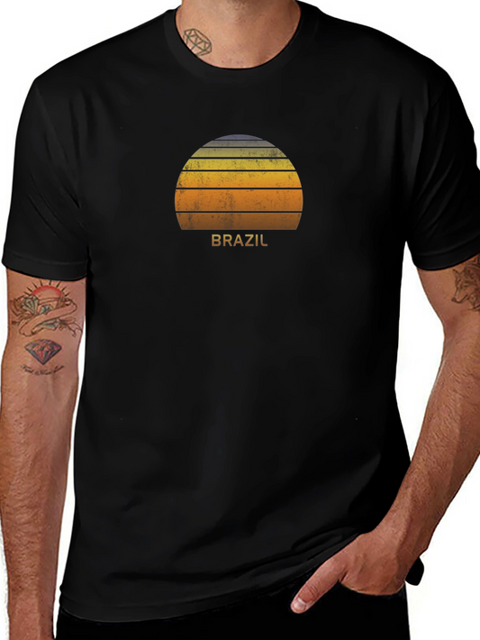 Brazil Sunset Graphic Tee - Retro Style