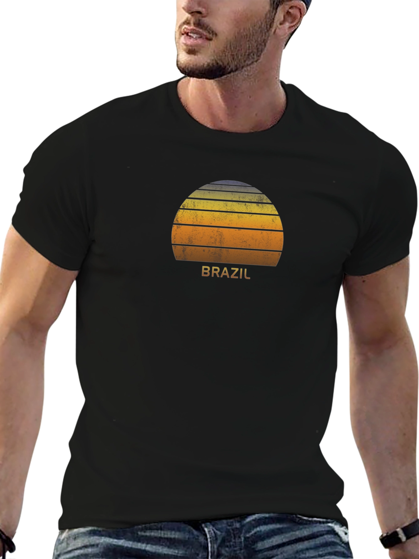 Brazil Sunset Graphic Tee - Retro Style