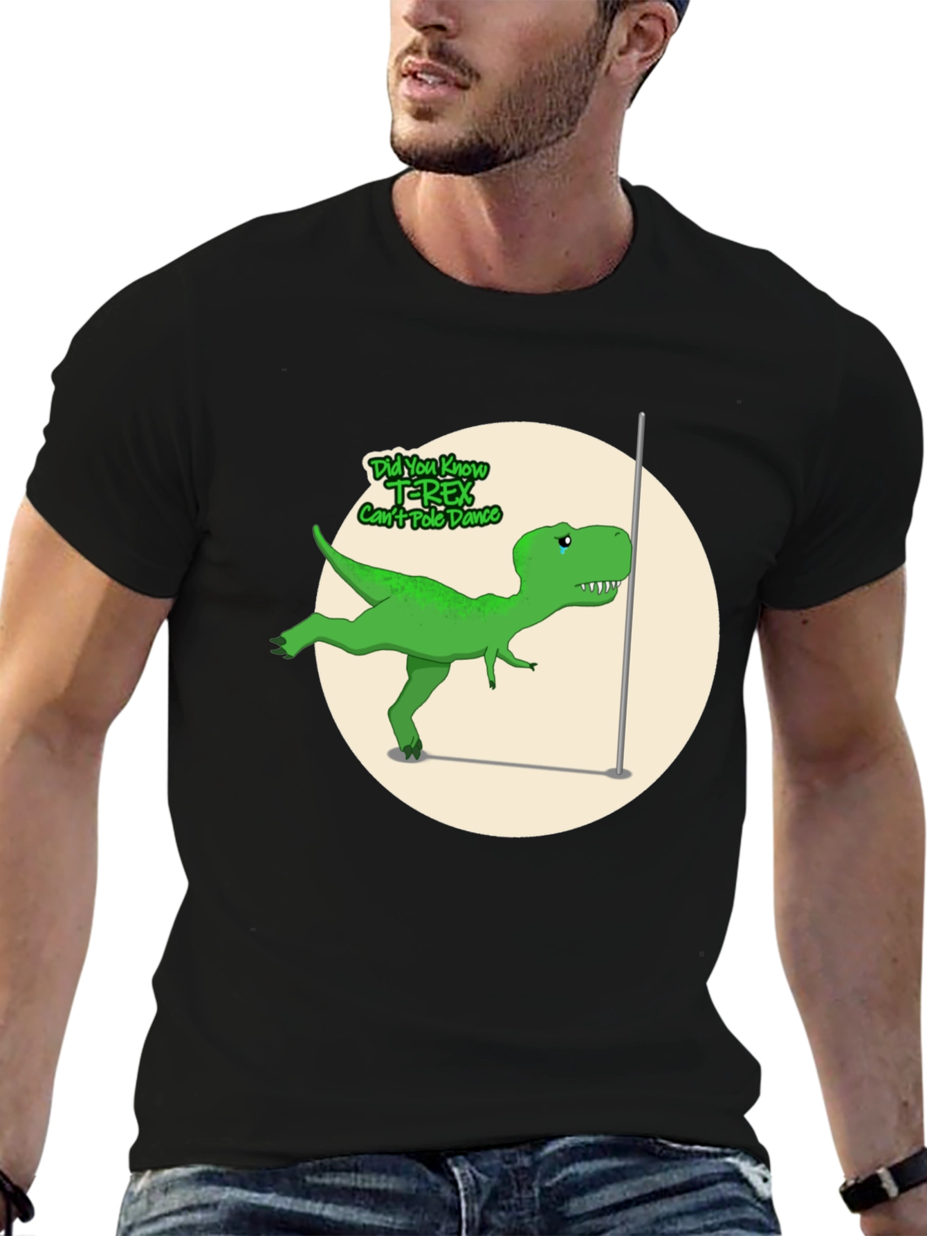 T-Rex Cant Pole Dance Graphic T-Shirt