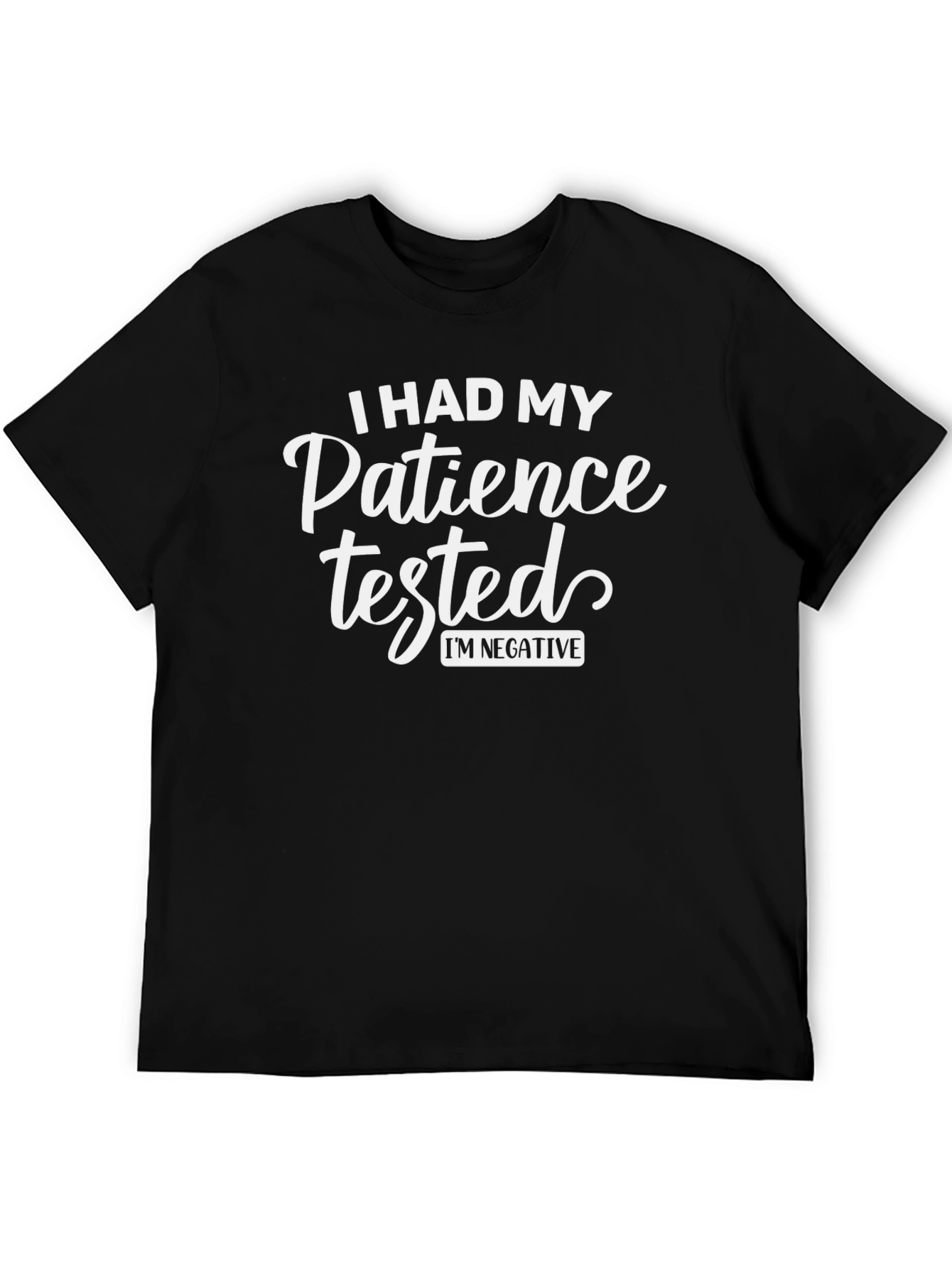 Patience Tested Black Graphic Tee