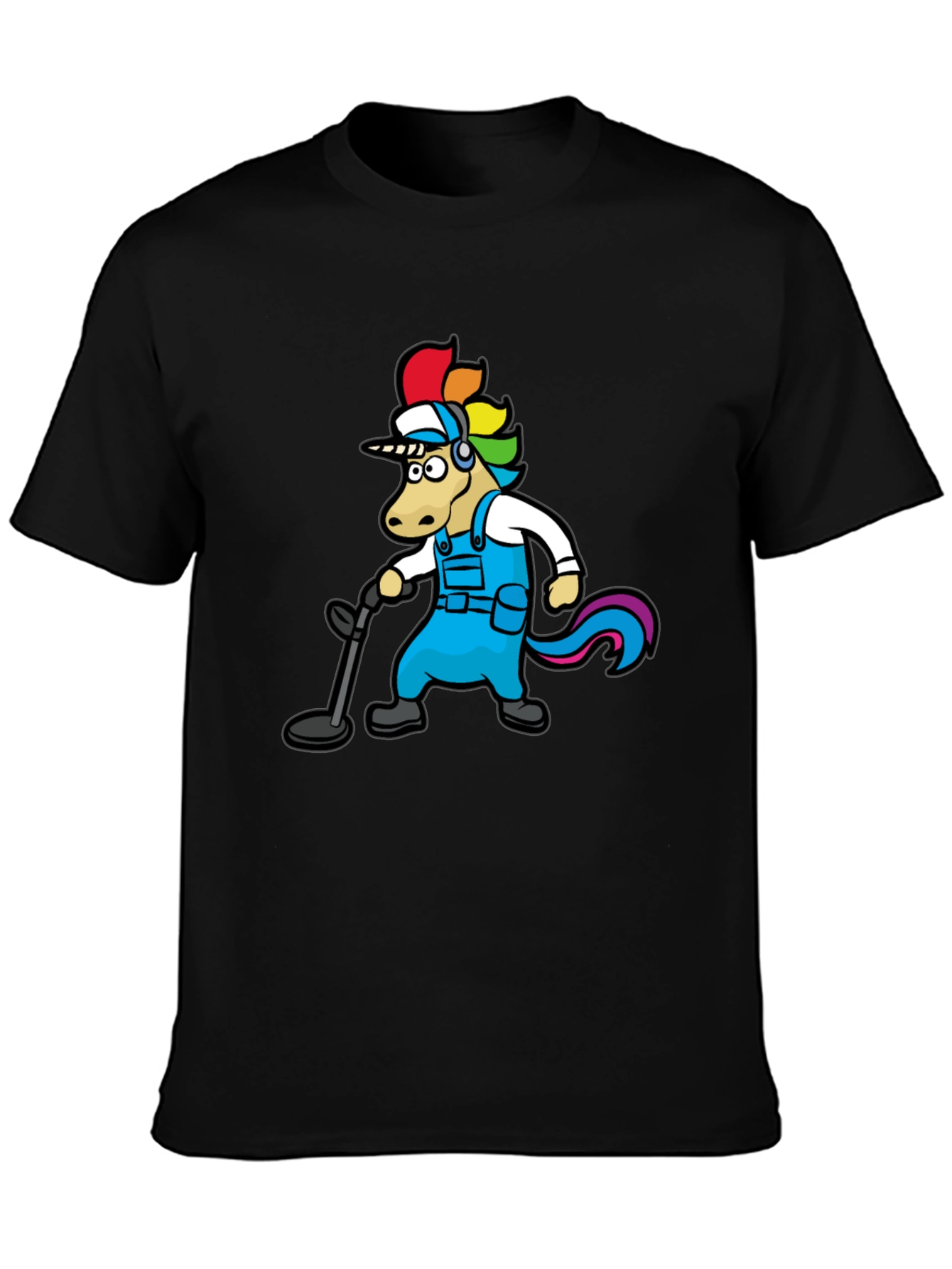 Unicorn Metal Detector Black T-Shirt