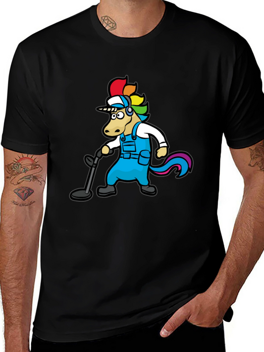 Unicorn Metal Detector Black T-Shirt